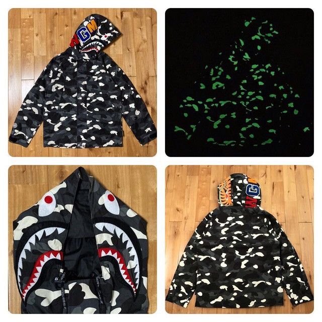 Bape 💫Glow in the dark💫 BAPE camo shark hoodie snowboard jacket Size US M / EU 48-50 / 2 - 1 Thumbnail