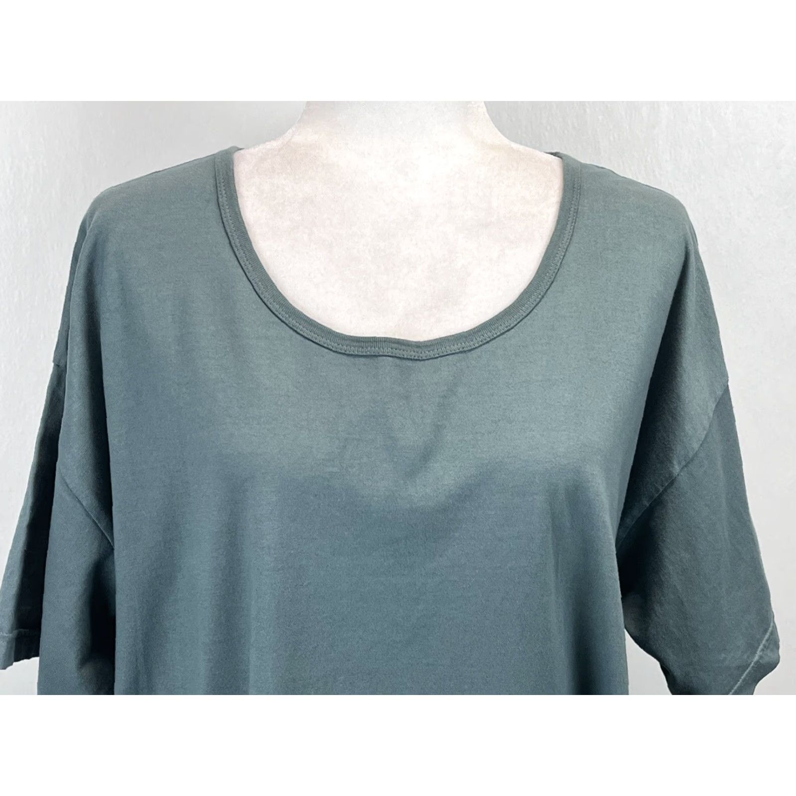 CO Hillfolk co Tshirt Dress Hand Dyed One Size Womens Green Minimalist Lagenlook Size ONE SIZE - 5 Thumbnail