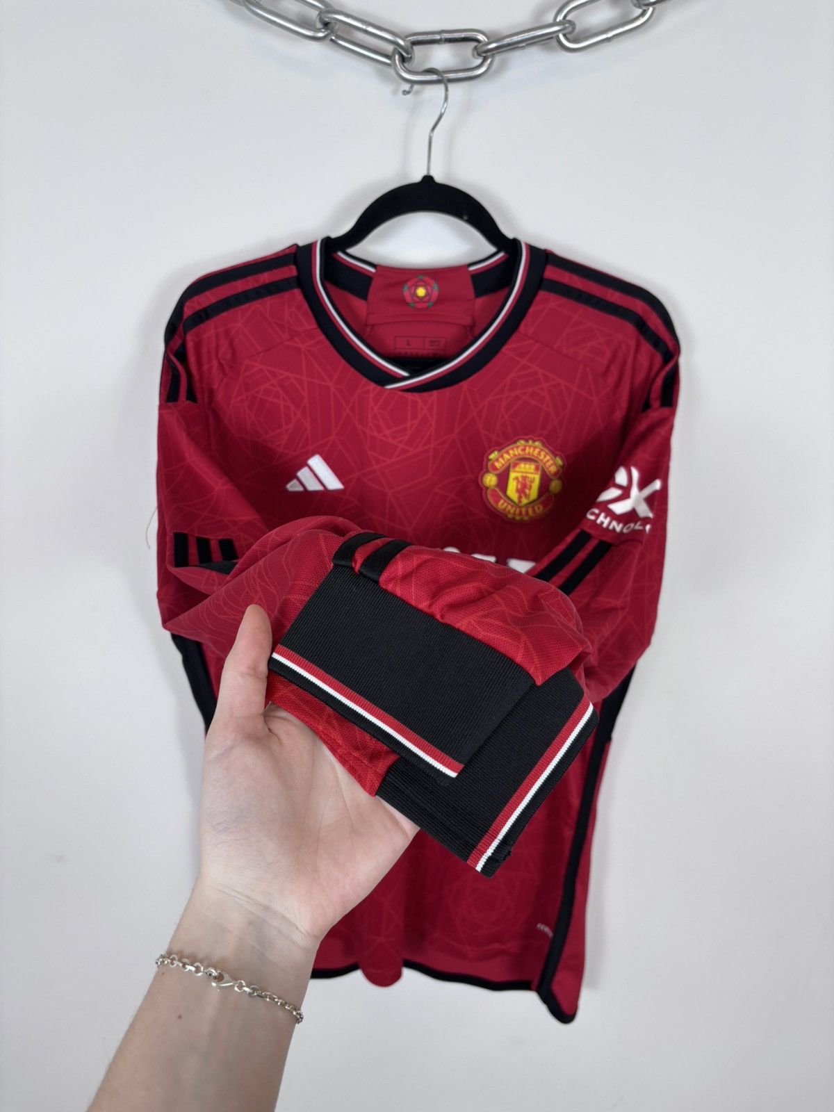 Adidas Adidas Manchester United 2023/24 Garnacho Long Sleeve Jersey Size US L / EU 52-54 / 3 - 13 Thumbnail
