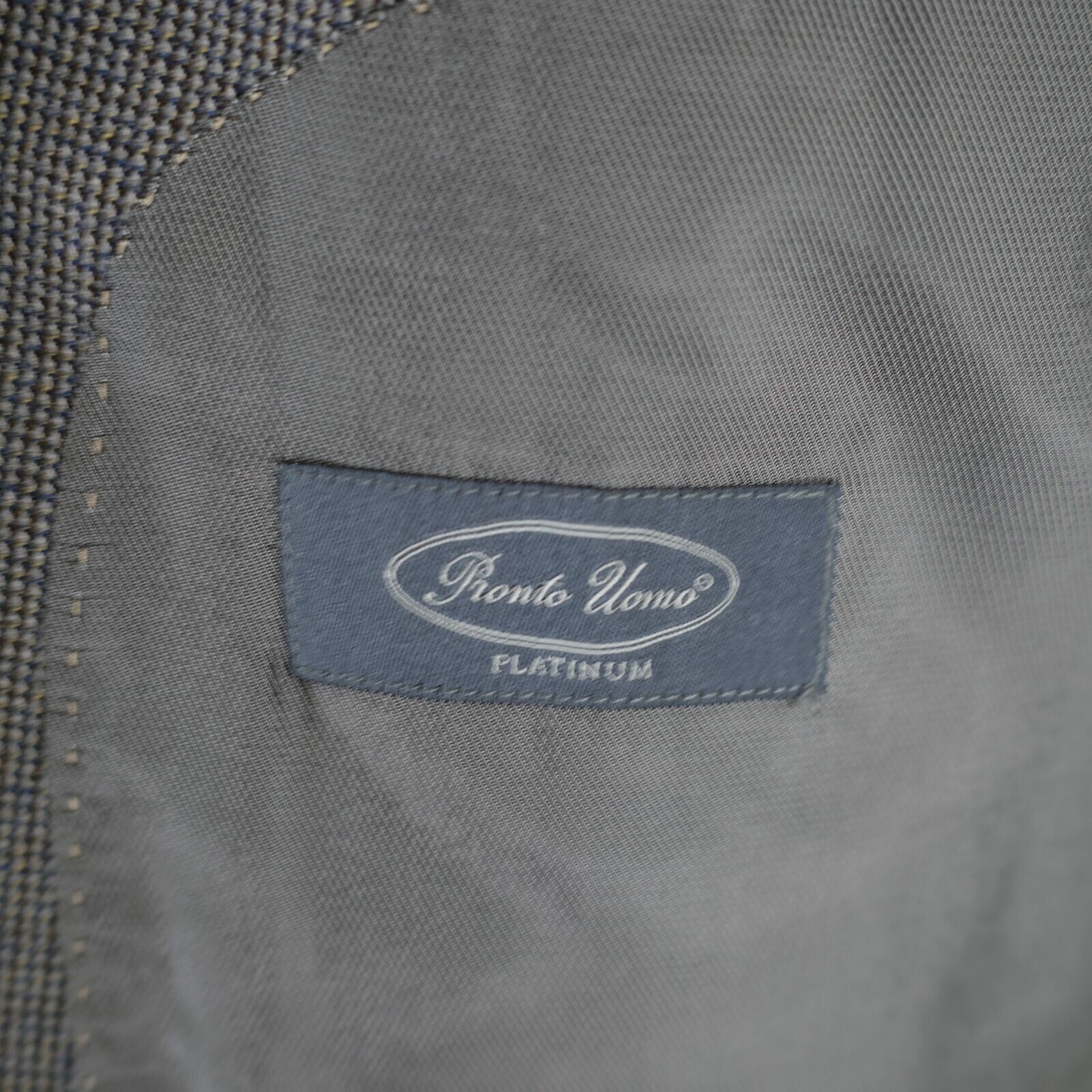 Pronto Uomo Pronto Uomo Platinum Black Gray Blue Check Tweed Wool Sport Size 52R - 8 Thumbnail