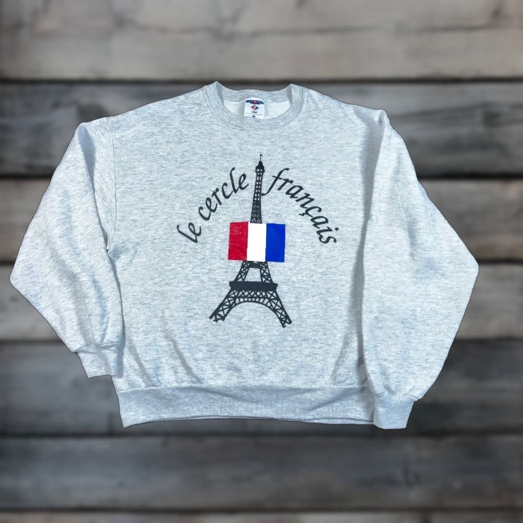 Jerzees VTG Bridgeport Michigan French Club Sweatshirt Adult Large Gray Crewneck 50/50 Size US L / EU 52-54 / 3 - 1 Thumbnail