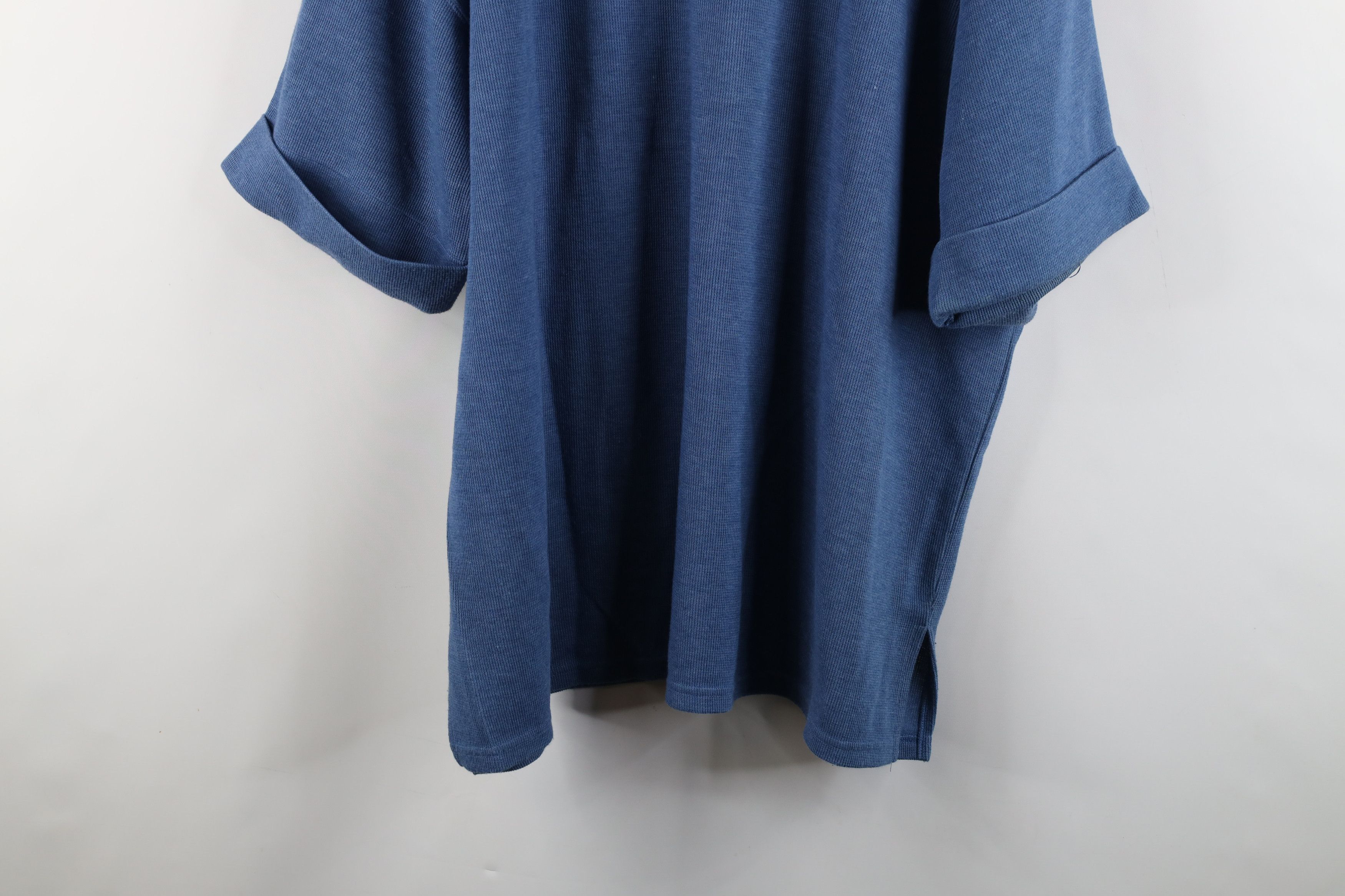Express × Vintage Vintage 90s Express Baggy Thermal Ribbed Knit T-Shirt Blue Size L / US 10 / IT 46 - 13 Thumbnail