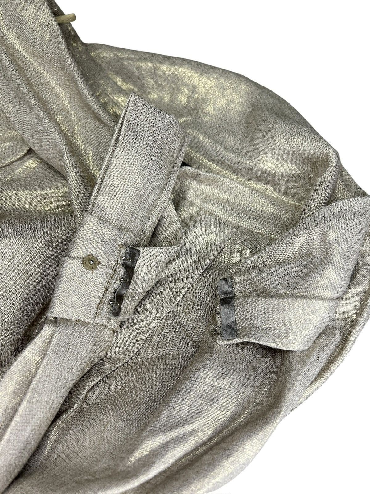 Alexander McQueen S/S 06 Gold Linen Skirt Size 26" / US 2 / IT 38 - 8 Thumbnail