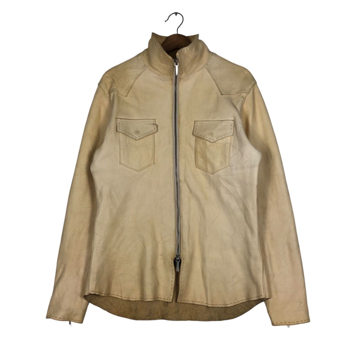 Japanese Brand 📌Vintage Leather Jacket Biker Number One Issey Miyake Size US M / EU 48-50 / 2 - 2 Thumbnail