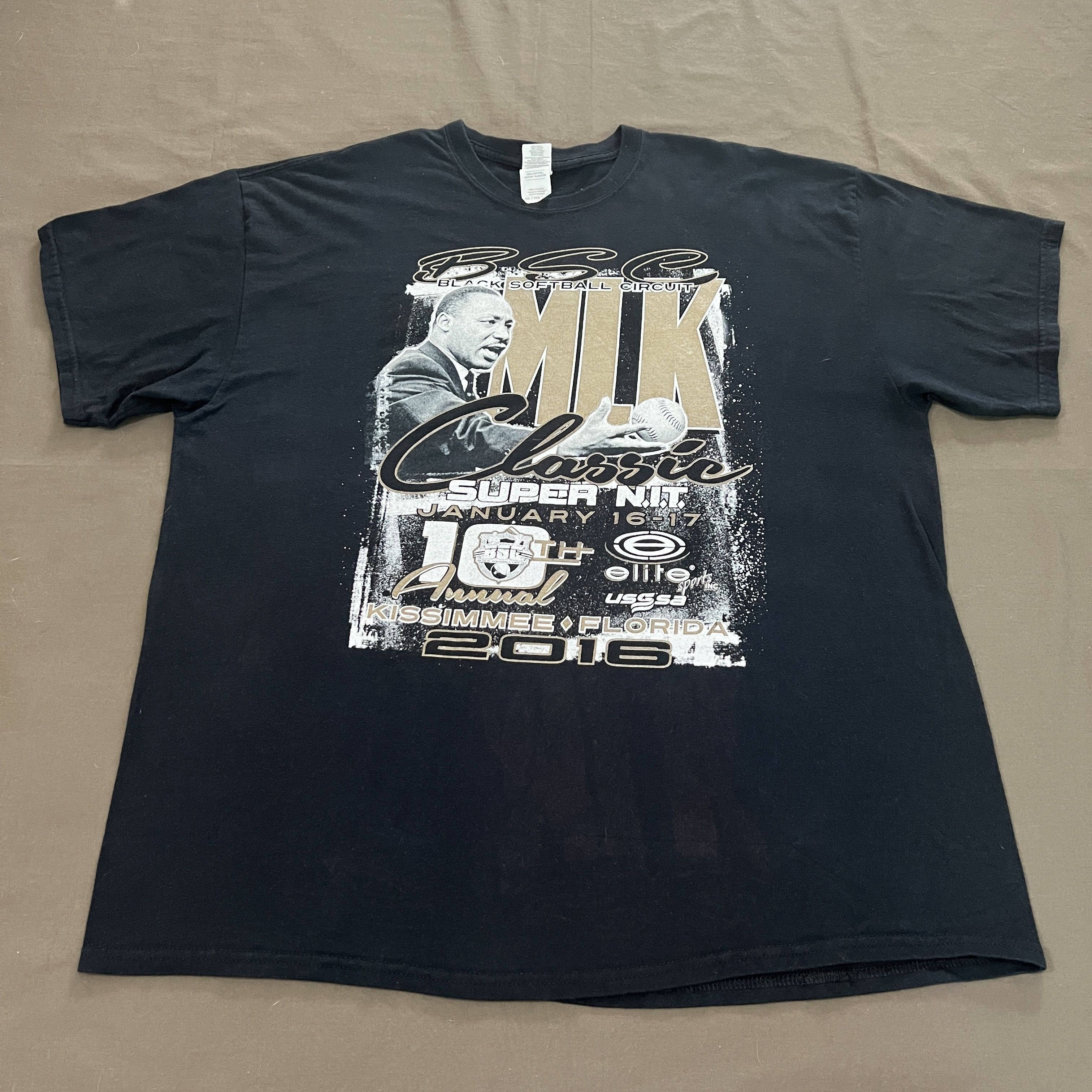 Rap Tees Martin Luther King MLK black softball circuit Promo Tee 2XL Size US XXL / EU 58 / 5 - 3 Thumbnail