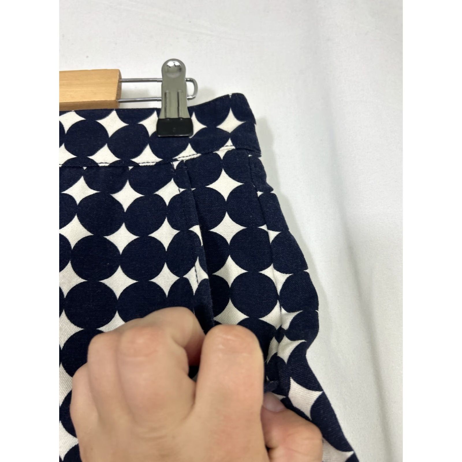 J.Crew J.CREW Skirt Womens Size 4 Mini Multicolor Blue White Polka Dot 30x14 Short Regular Mens Size 27" / US 4 / IT 40 - 4 Thumbnail