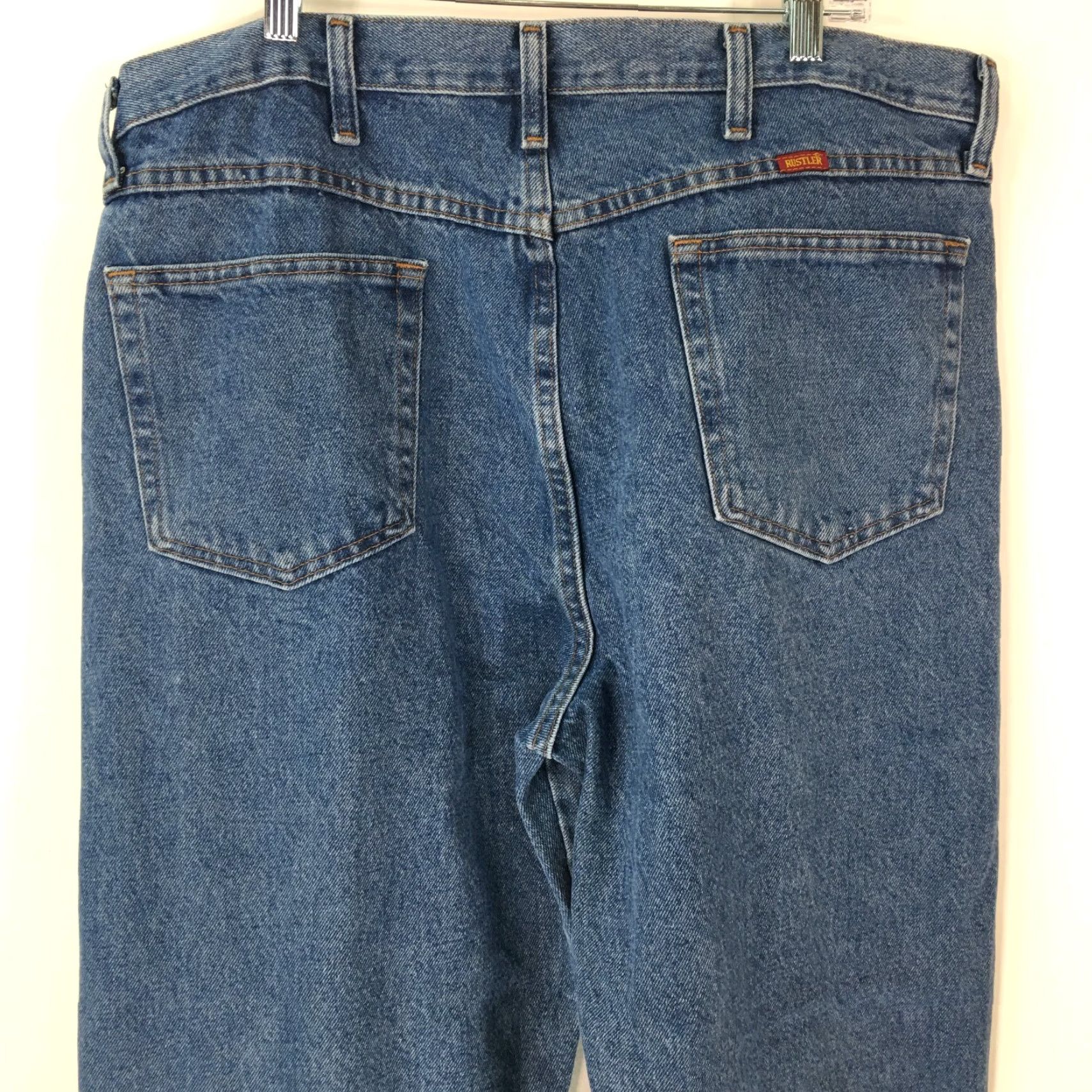 Denime Rustler Jeans Mens Size 38 x 32 Blue Denim 5-Pocket Straight Leg Regular 90s Cowboy USA Size US 38 / EU 54 - 4 Thumbnail