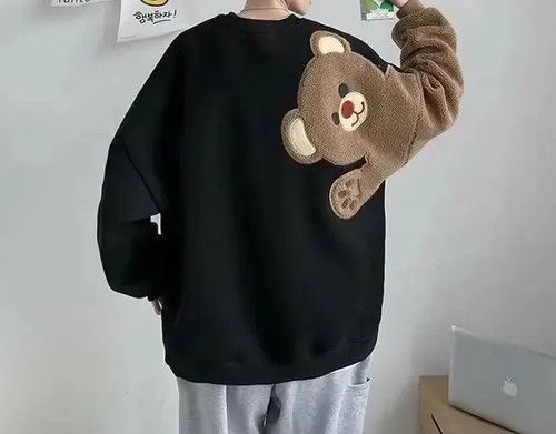 VIBE Teddy Bear Harajuku Cartoon y2k style sweatshirt hoodie Size US M / EU 48-50 / 2 - 3 Thumbnail
