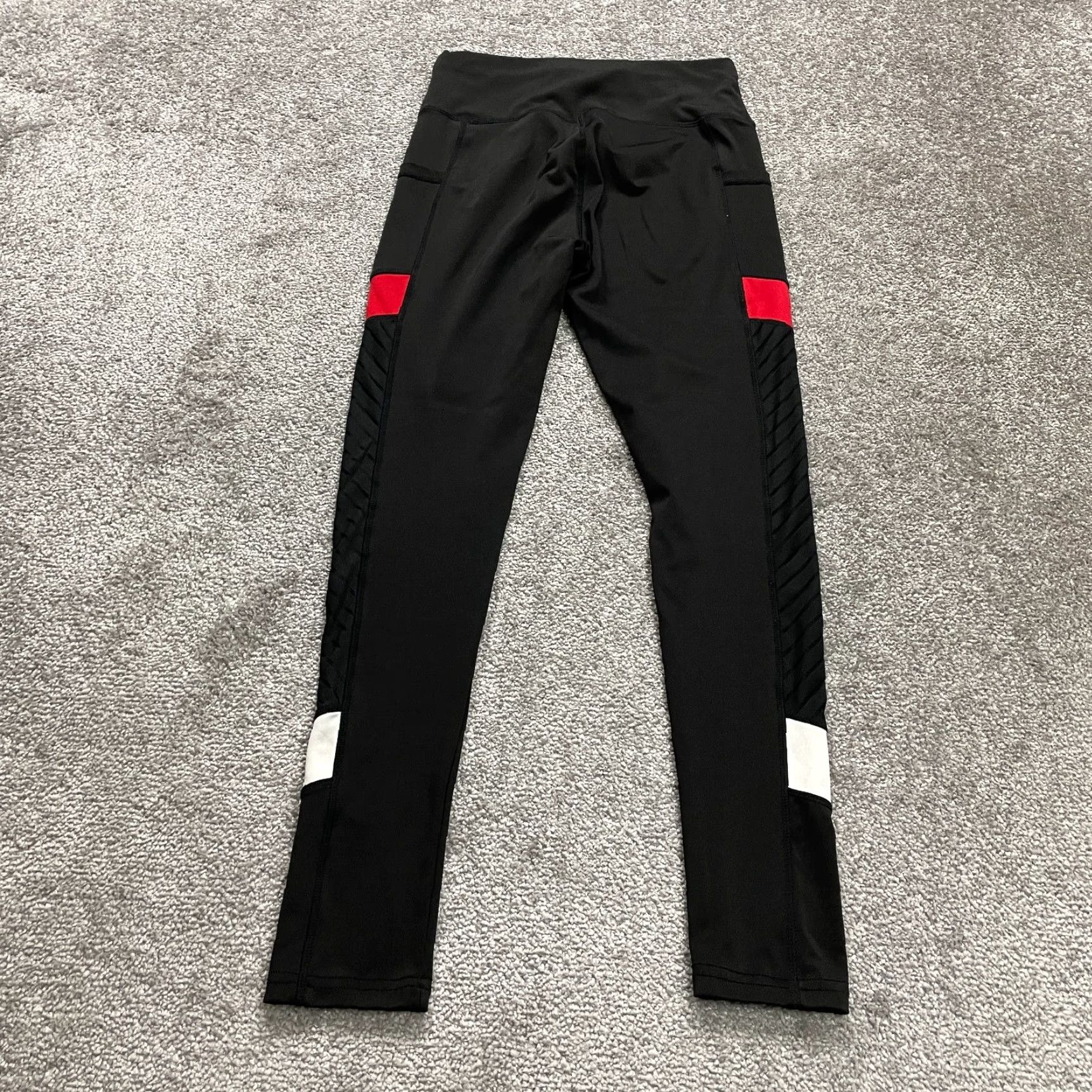 Shein VINTAGE SheIn Compression Leggings Womens S Black Pockets Athletic Gym Active 24x26 Size 28" / US 6 / IT 42 - 2 Thumbnail
