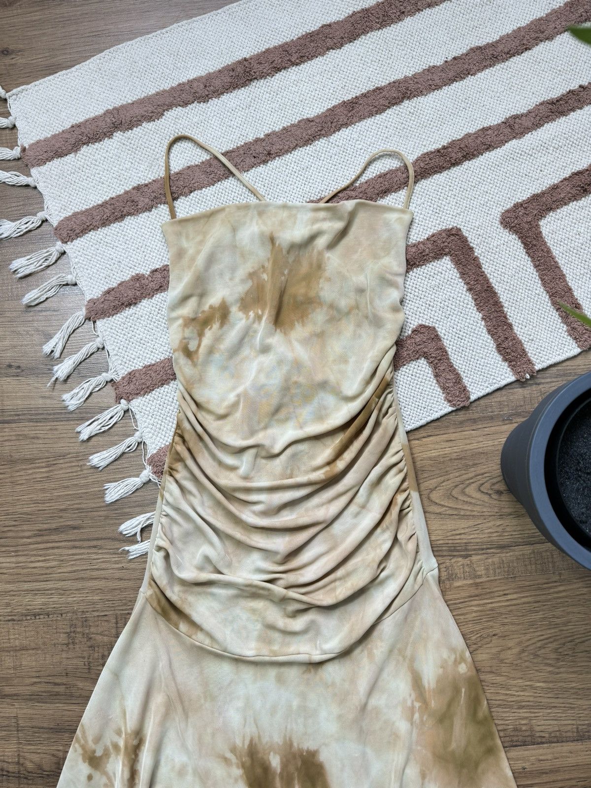 Japanese Brand VINTAGE TIE MESH DRAPERY PLEATED DRESS Size XS / US 0-2 / IT 36-38 - 4 Thumbnail