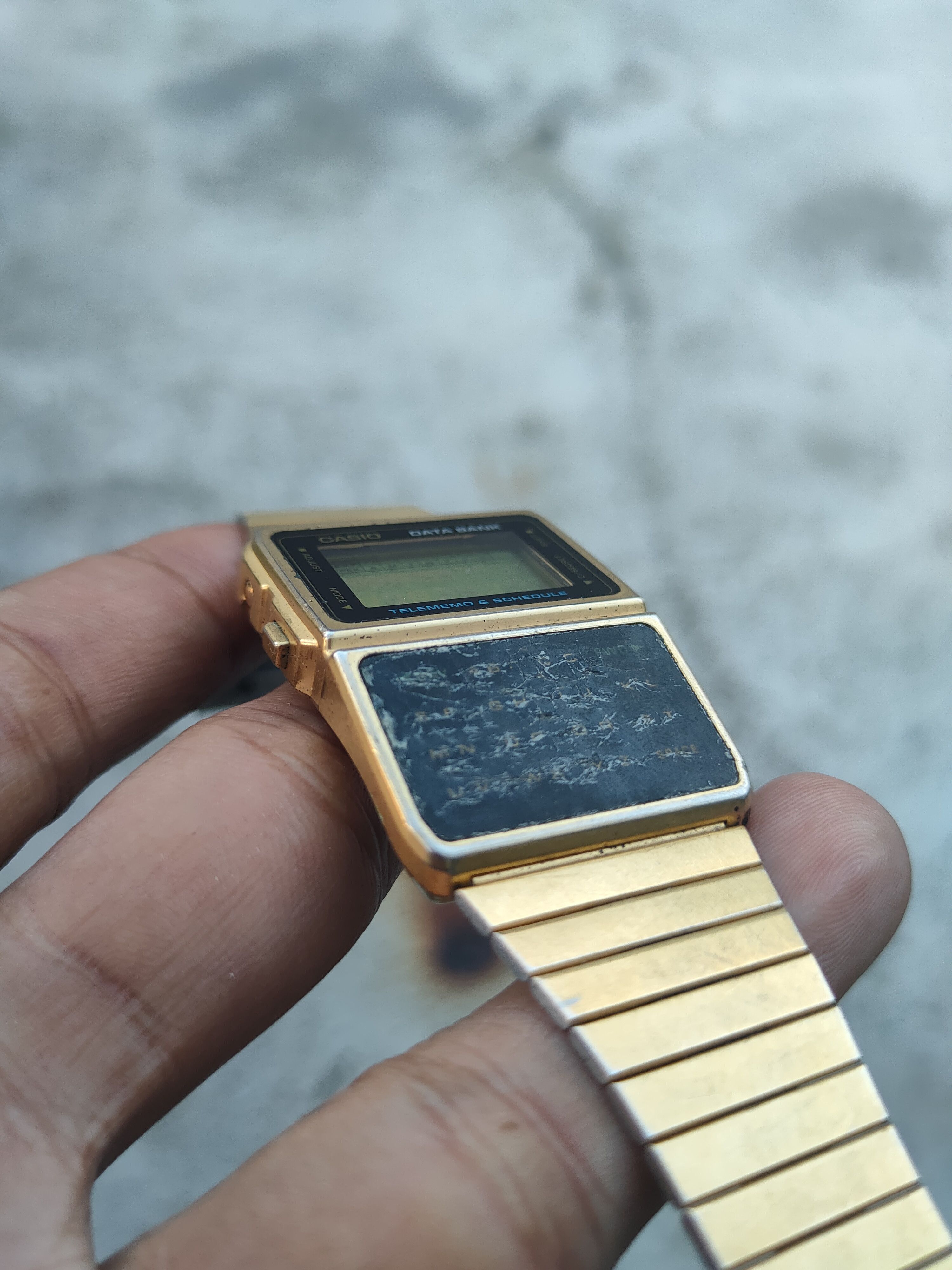 Casio Data Bank DBC610 worn gold watch japan