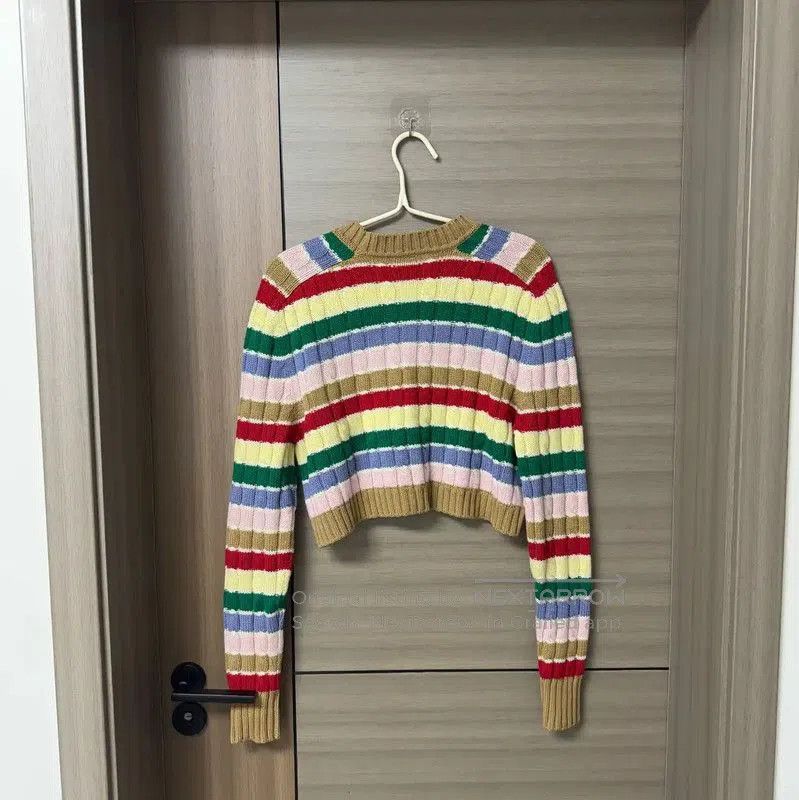 Miu Miu Miu Miu Multicolor Cropped Cashmere Sweater . Size XS / US 0-2 / IT 36-38 - 2 Thumbnail