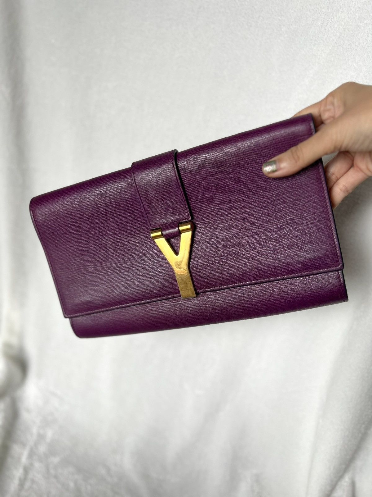 Yves Saint Laurent Saint Laurent Chyc Clutch – Purple Size ONE SIZE - 2 Thumbnail