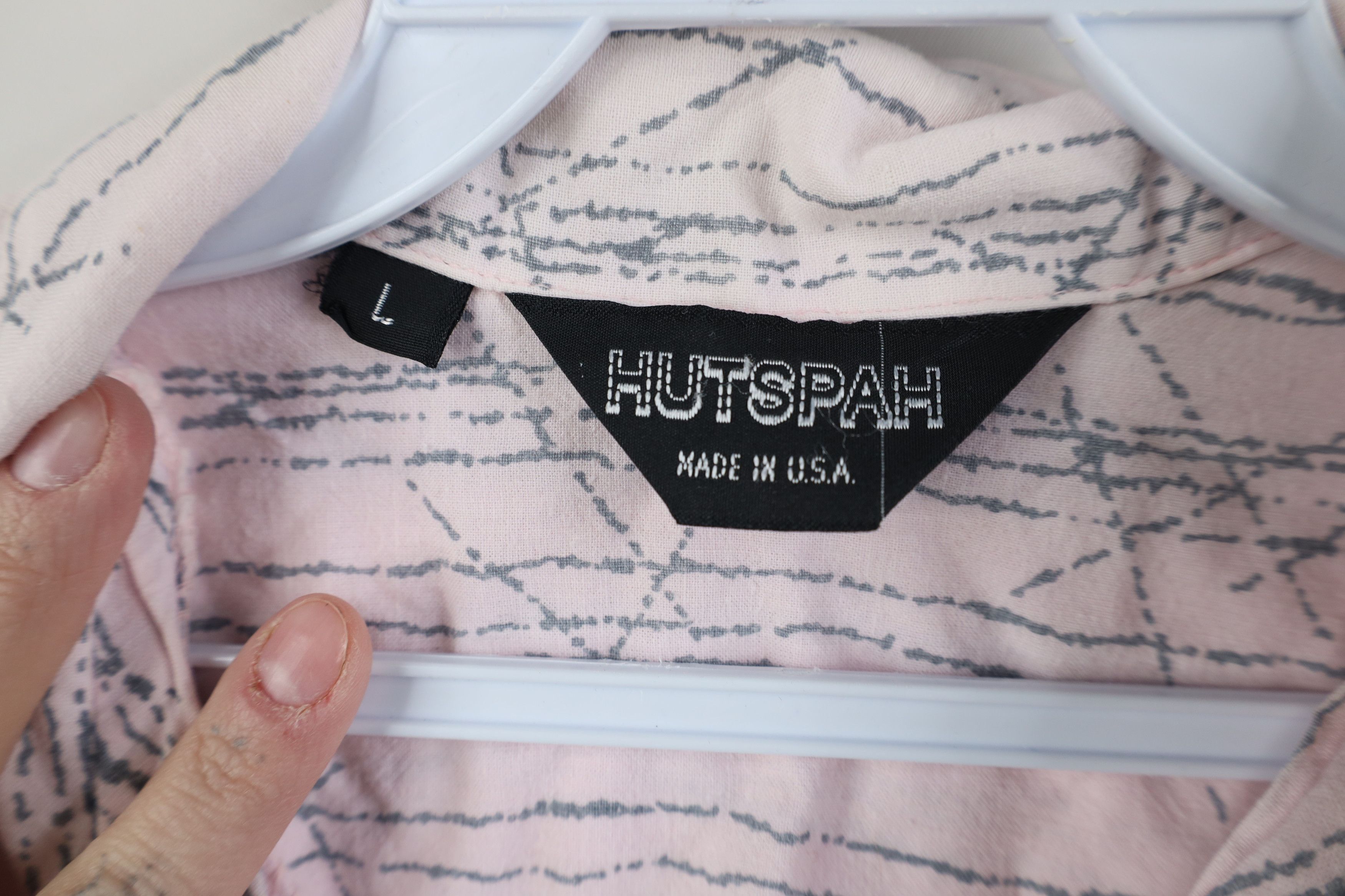 Vintage Vintage 90s Streetwear Abstract Surf Button Shirt Pink USA Size US L / EU 52-54 / 3 - 10 Thumbnail