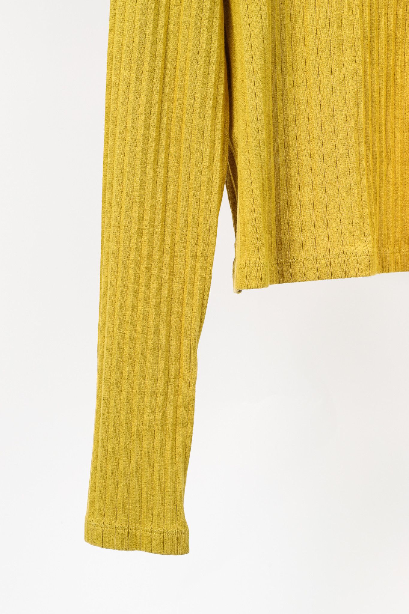 Marni Marni Chartreuse Cotton Ribbed-Knit Mock Neck Top Size US L / EU 52-54 / 3 - 6 Thumbnail