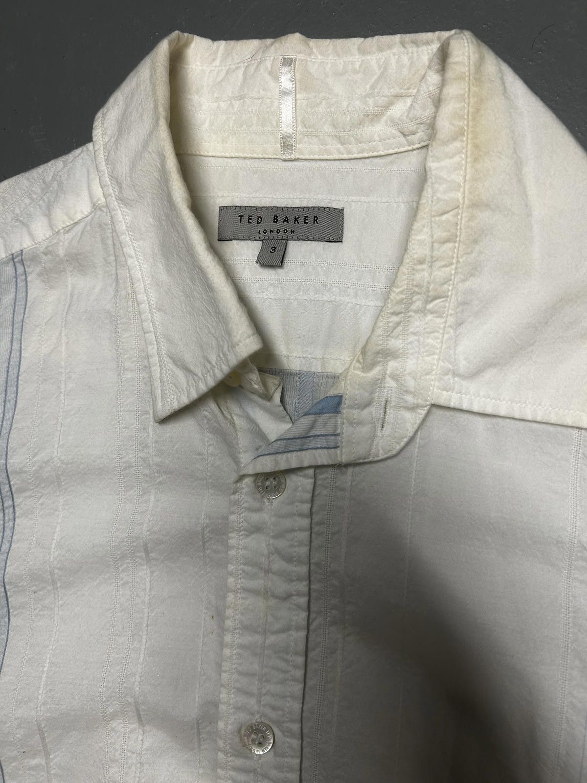 Ted Baker Ted Baker White Striped Long Sleeve Shirt Size US S / EU 44-46 / 1 - 3 Thumbnail