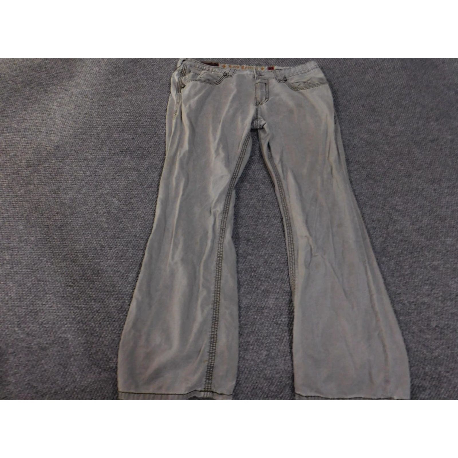 Vintage VINTAGE Rock Revival Jeans Mens 40 Sage Green RPMU08T2 Straight Leg Embroidered Pockets Size US 40 / EU 56 - 3 Thumbnail