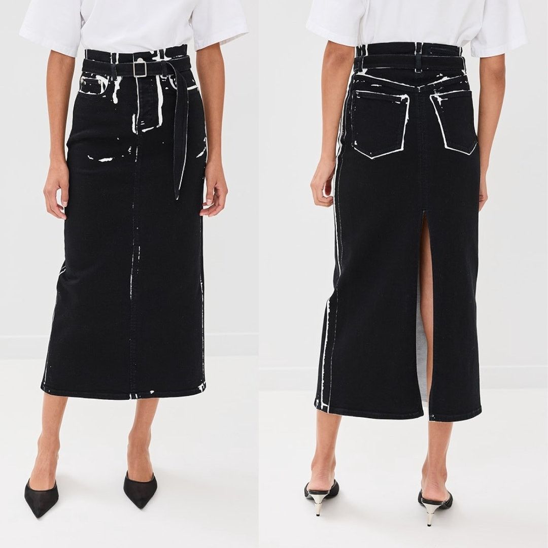 Proenza Schouler Proenza Schouler | Calder Skirt in Black Denim 25 w/ Tags Size 25" / US 0 / IT 36 - 2 Thumbnail