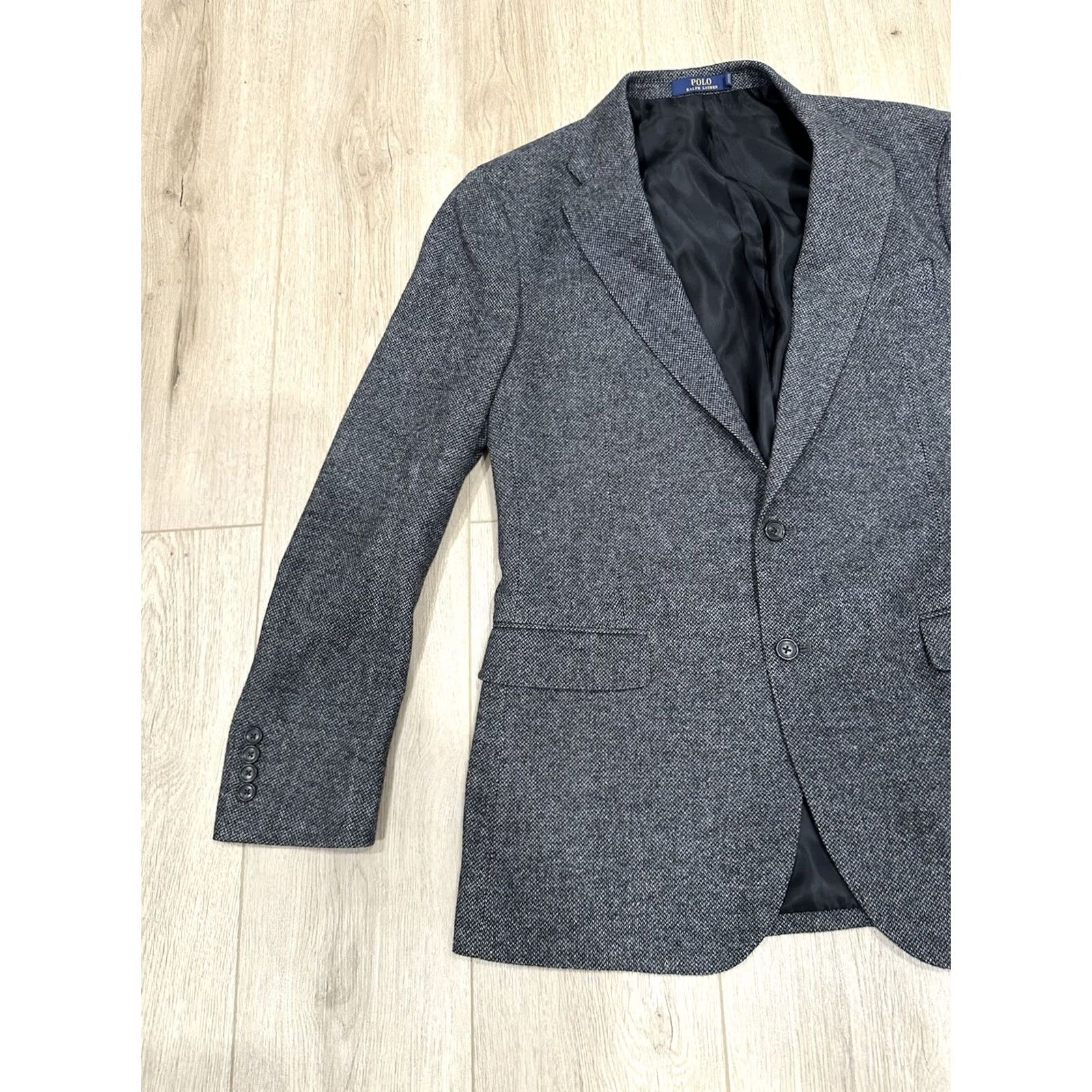 Polo Ralph Lauren Polo Ralph Lauren Wool Blend Coat Blazer 42L Dark Grey Long Tweed Wool Polyester Sport Coat Mens Blazer Size US XL / EU 56 / 4 - 3 Thumbnail