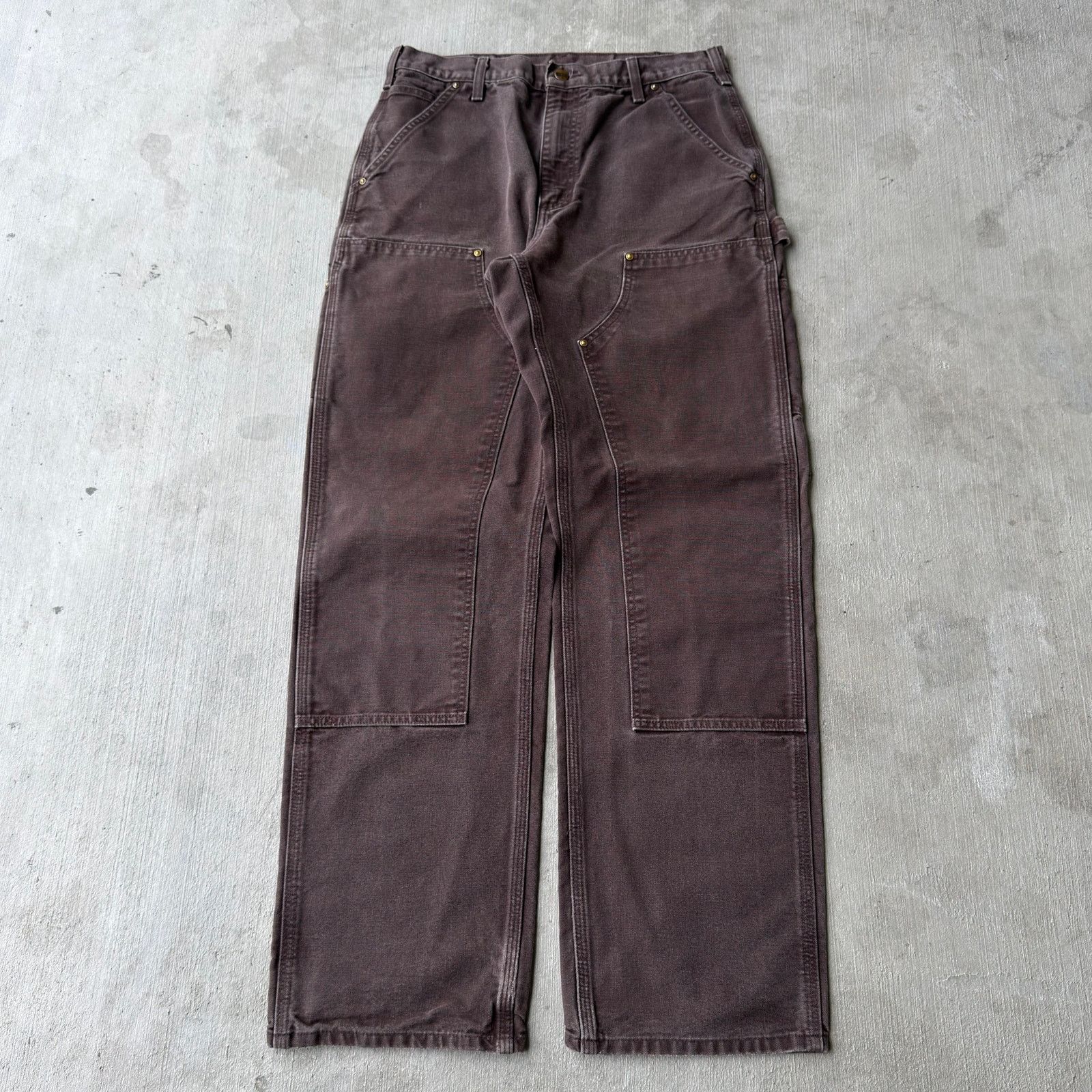 Carhartt × Vintage Carhartt DKB brown double knee work wear carpenter pants Size US 31 - 1 Thumbnail