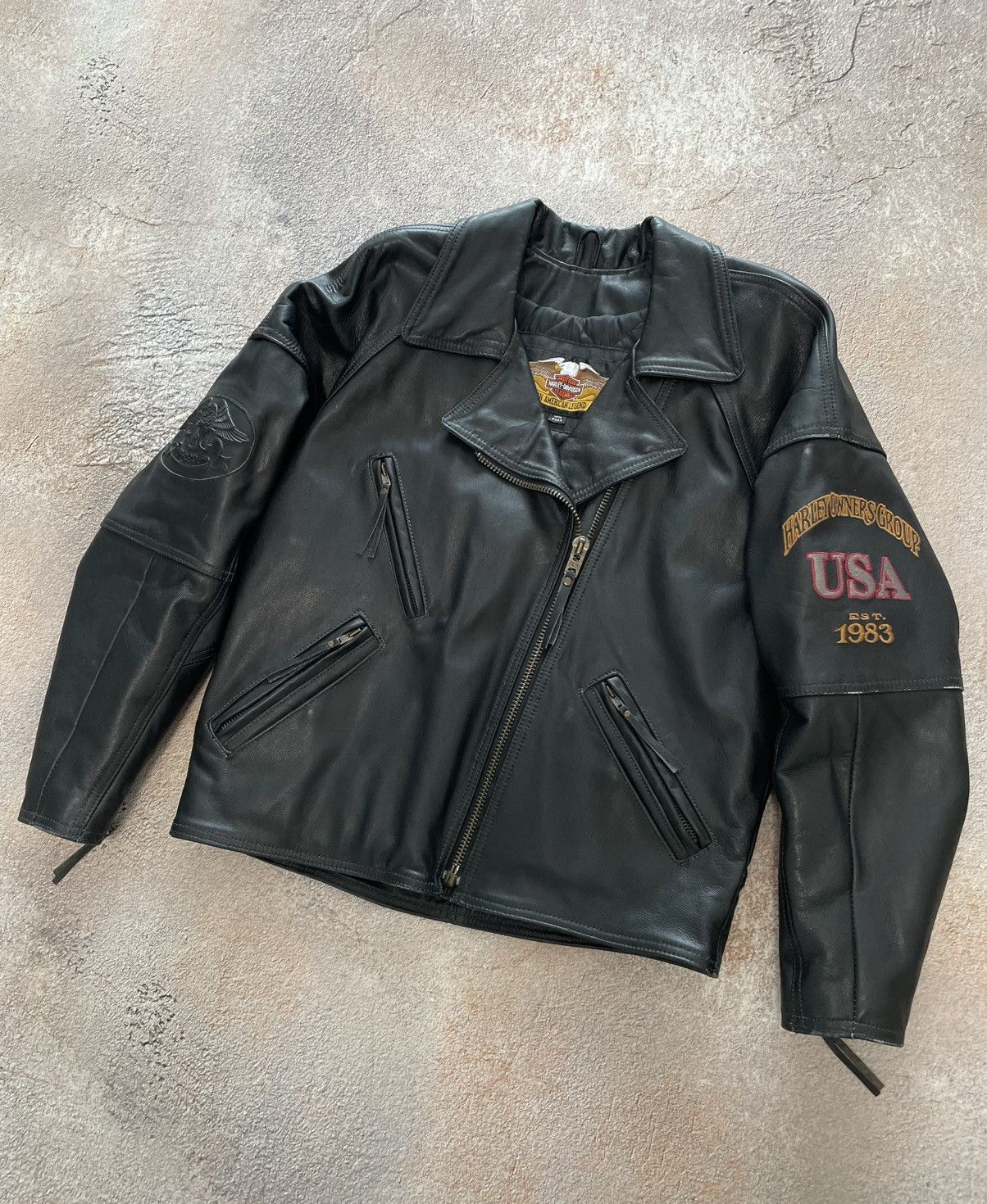 Harley Davidson Harley Davidson USA Harley Owners Group Leather Jacket Size M / US 6-8 / IT 42-44 - 2 Thumbnail
