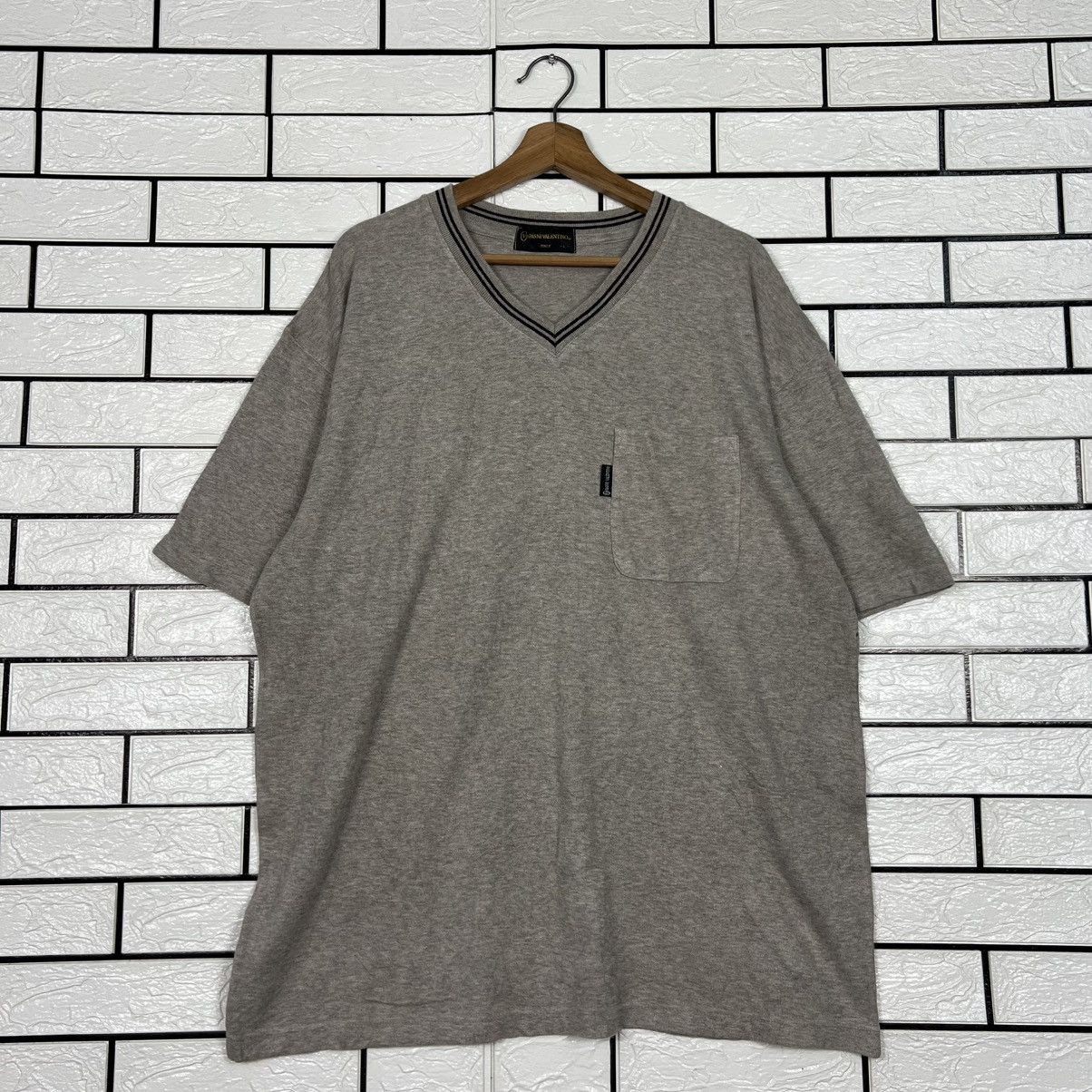 Gianni Valentino Vintage GIANNI VALENTINO Single Pocket V Neck Tee#4193-C190 Size US L / EU 52-54 / 3 - 1 Thumbnail