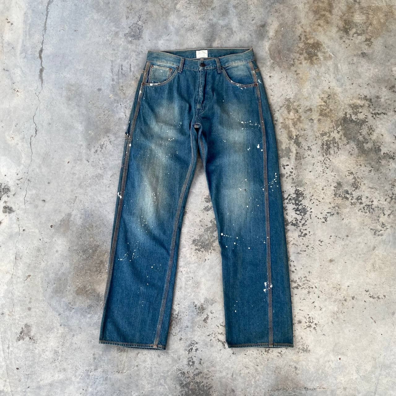 Indigo × Japanese Brand × Toyo Enterprises VINTAGE JAPANESE DENIM INDIGO KAPITAL STYLE SPLATTER PAINTED Size US 29 - 2 Thumbnail