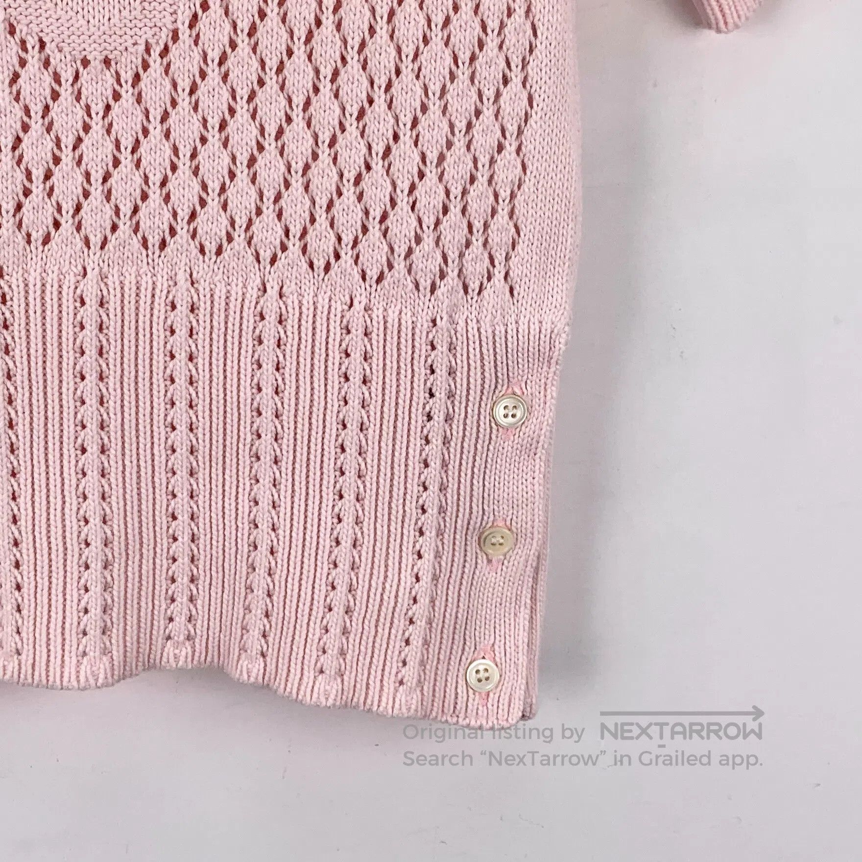 Thom Browne Thom Browne Light Pink Shell Embroidery Cotton Cutout Roun Size M / US 6-8 / IT 42-44 - 5 Thumbnail