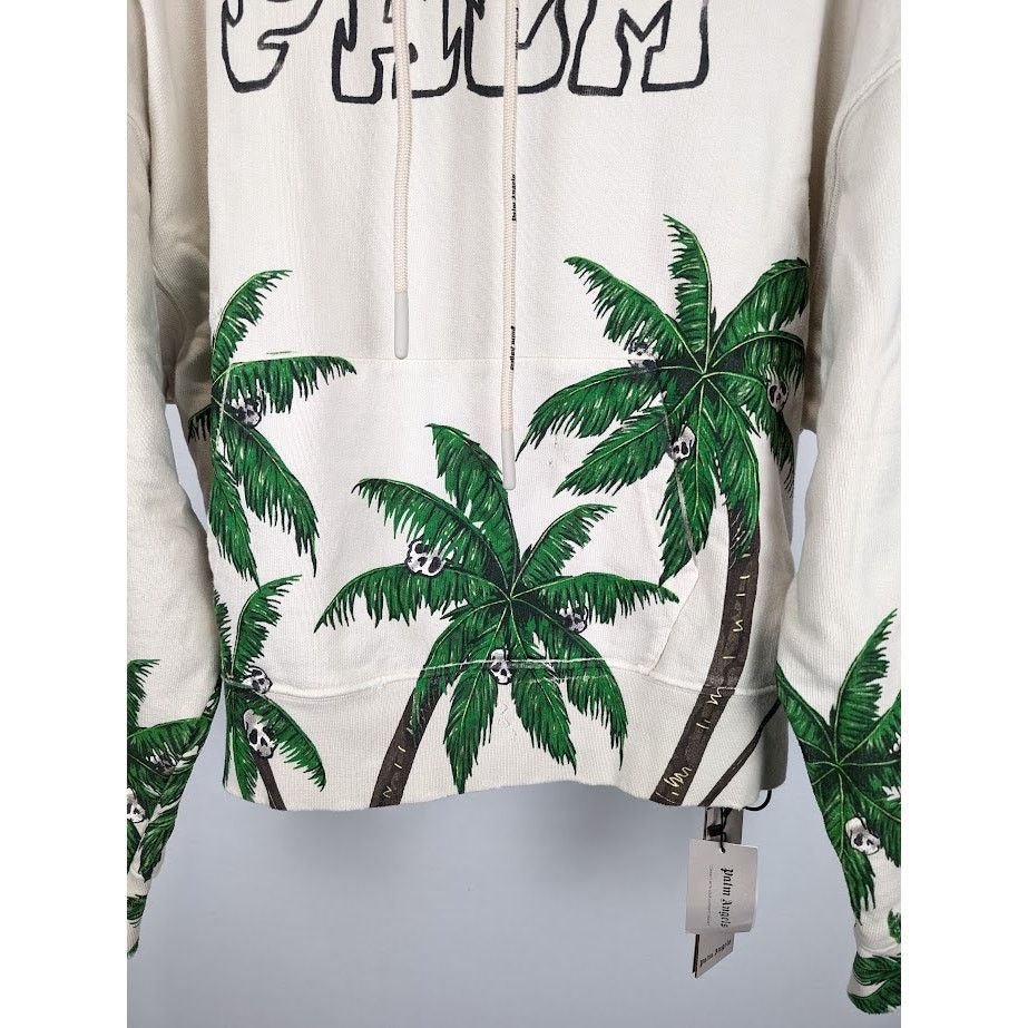 Palm Angels o1rshd1 Palm & Skull Vint Hoody in White Green Size US M / EU 48-50 / 2 - 6 Thumbnail