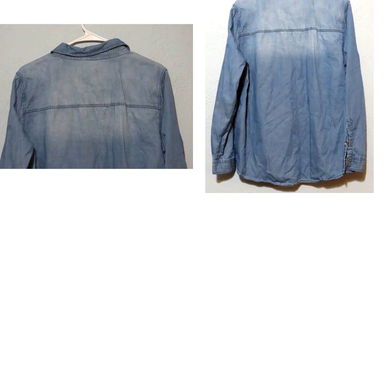 Torrid Torrid Shirt Womens 1X Blue Chambray Cotton Collared Button Long Sleeve Pocket Casual Plus Size Womens Size XL / US 12-14 / IT 48-50 - 8 Thumbnail