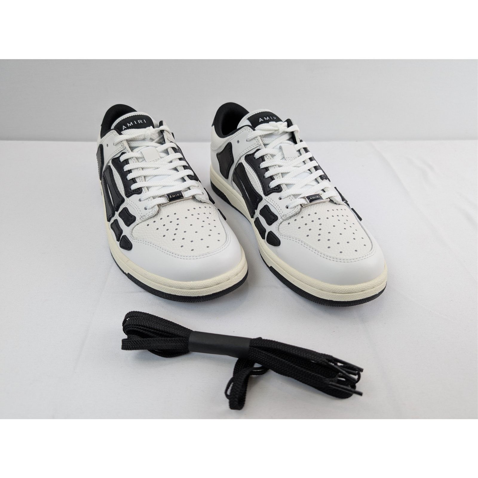 Amiri o1rshd1 Skelton Low-Top Sneakers in White/Black Size US 12 / EU 45 - 6 Thumbnail