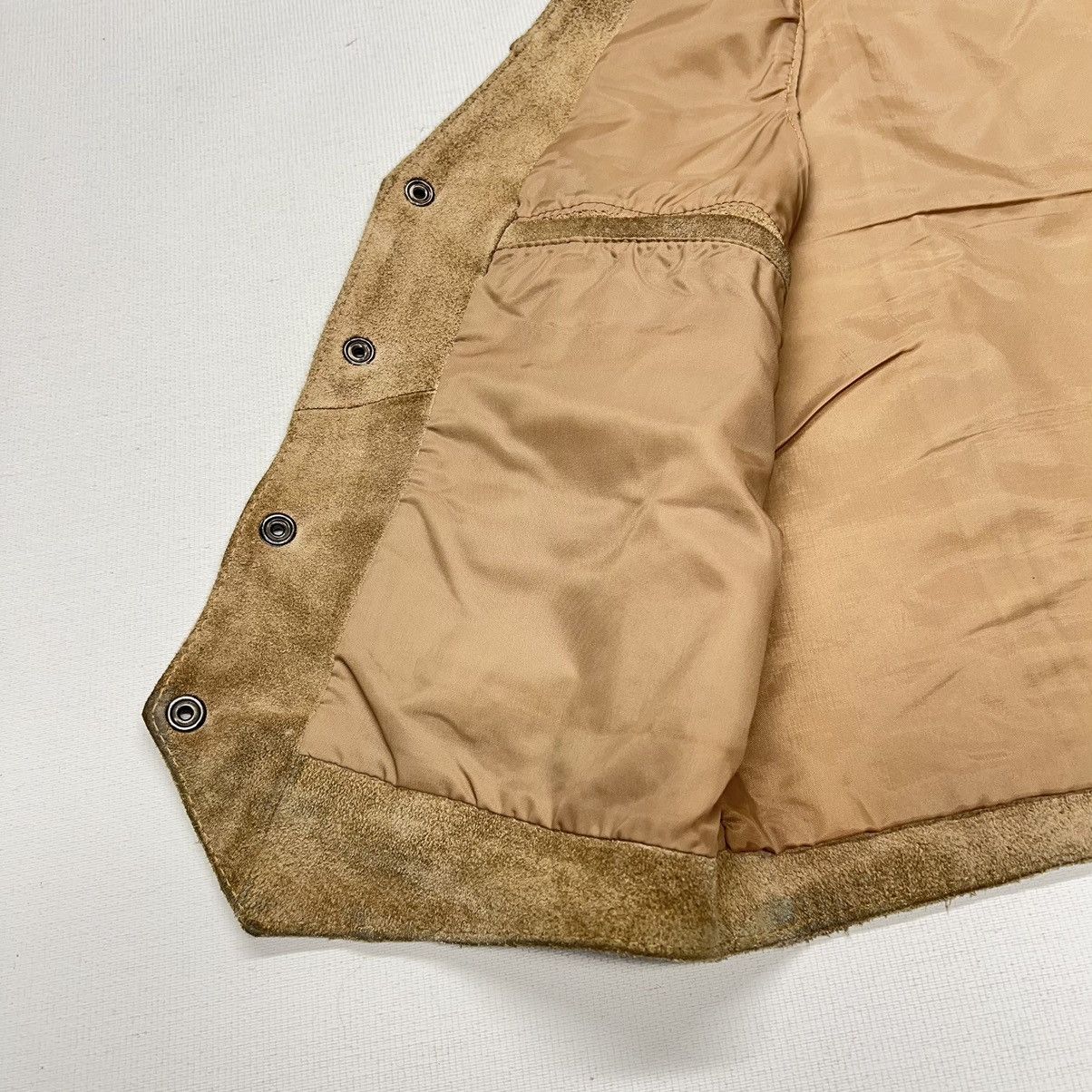 Vintage VTG Chess King Beige Suede Leather Vest Western Retro Tan Size US L / EU 52-54 / 3 - 4 Thumbnail