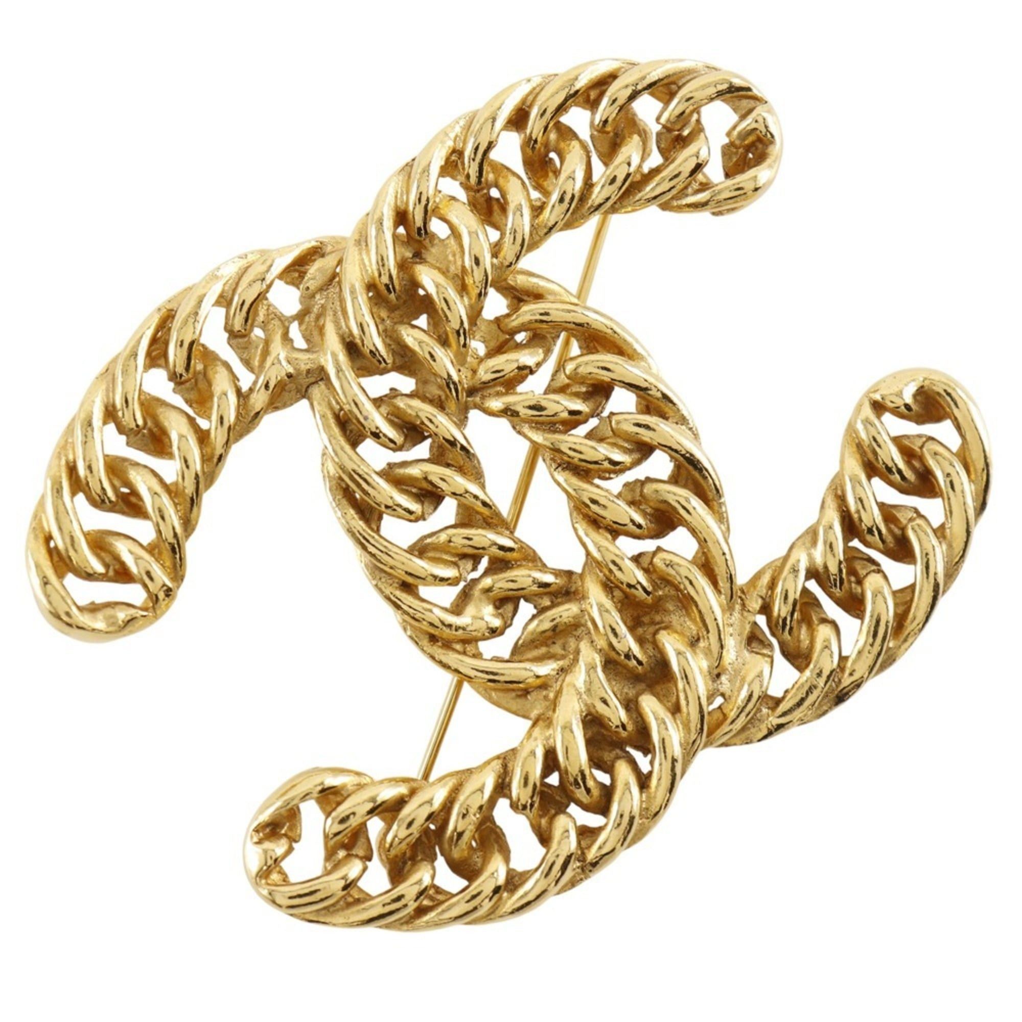 Chanel CHANEL Coco Mark Brooch Chain, Gold Plated, Approx. 37g, Women's Size ONE SIZE - 1 Thumbnail