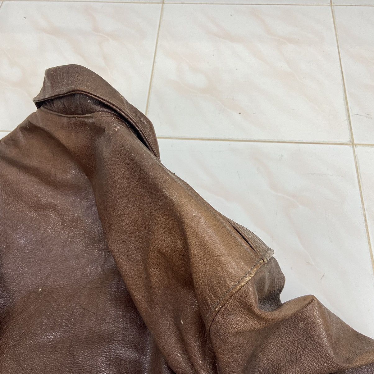 Genuine Leather Vtg Type A-2 San Francisco Aviation Sun Faded Leather Jacket Size US S / EU 44-46 / 1 - 19 Thumbnail