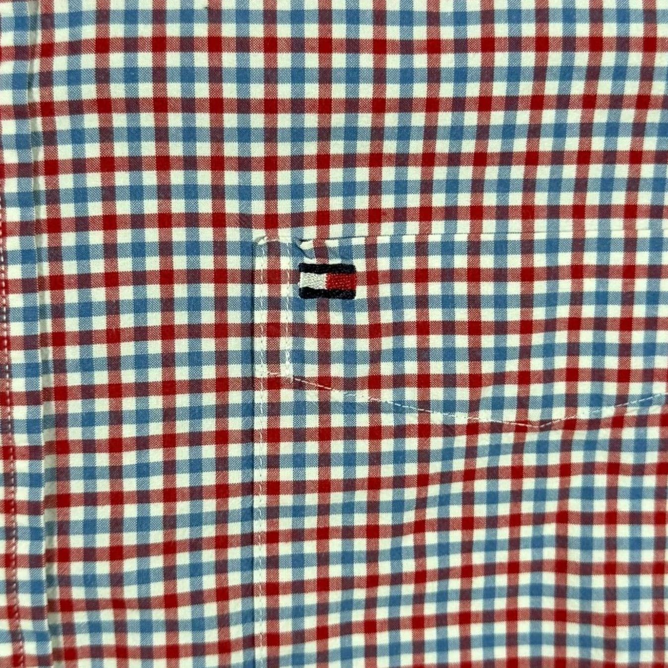 Tommy Hilfiger Tommy Hilfiger Button-Up Shirt Long Sleeve Cotton Check Blue Red White Large Mens Size US L / EU 52-54 / 3 - 5 Thumbnail