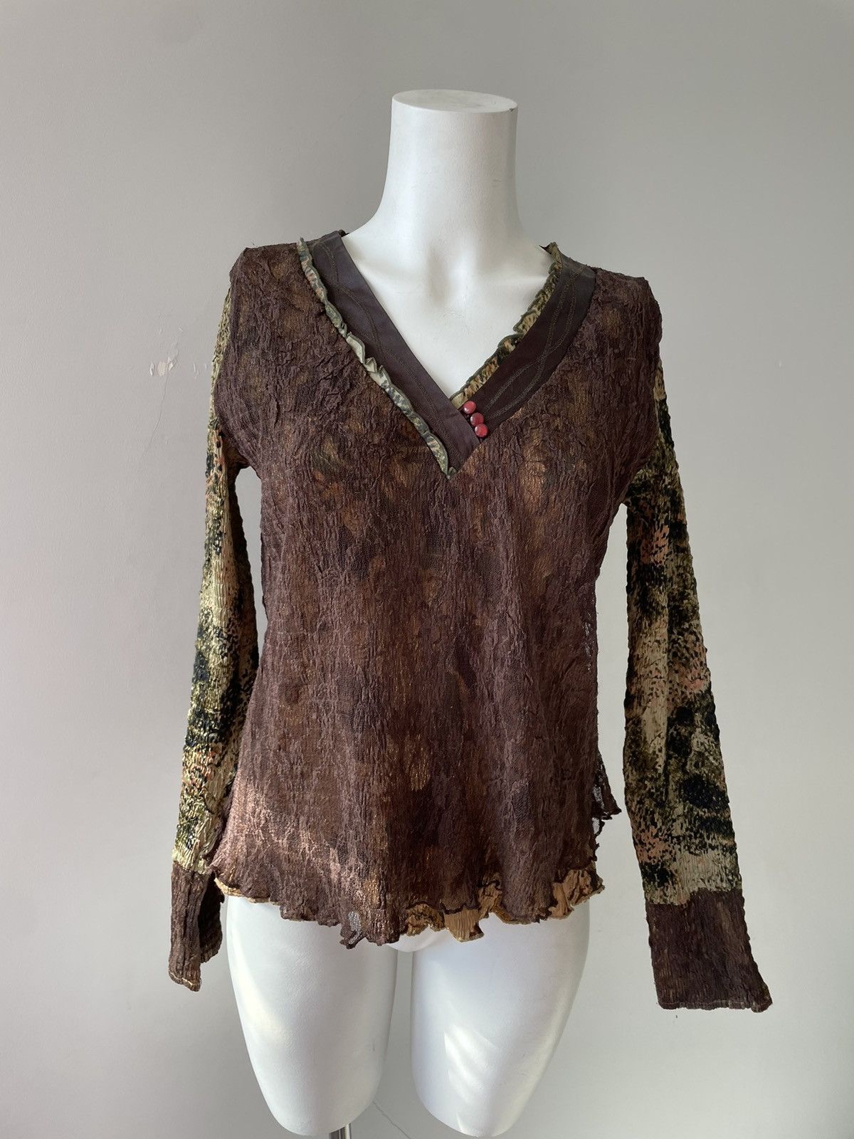 Vintage Italian blouse Size L / US 10 / IT 46 - 3 Thumbnail