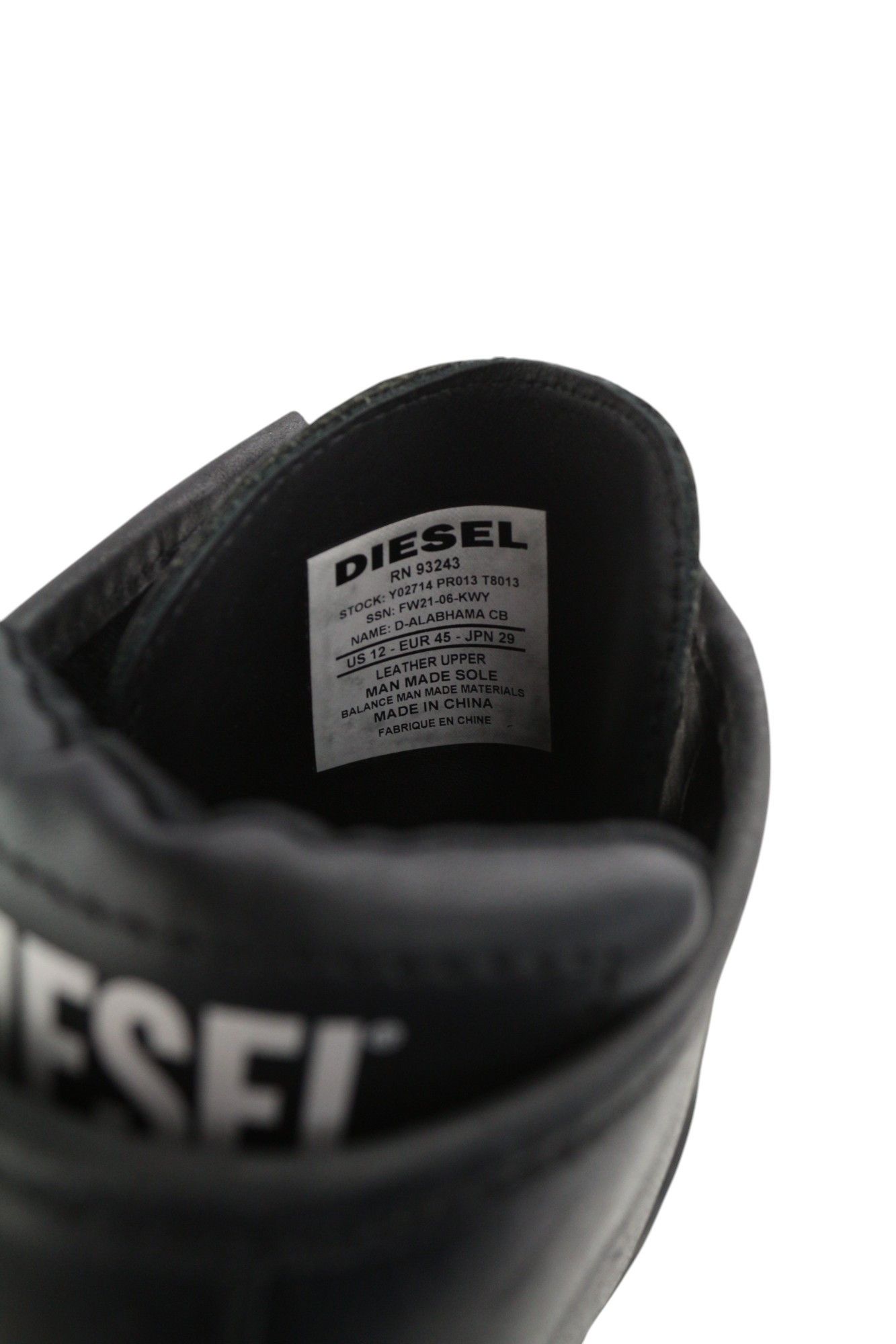 Diesel D-ALABHAMA CB EU45 Black Cow Leather 40602 Size US 12 / EU 45 - 11 Thumbnail