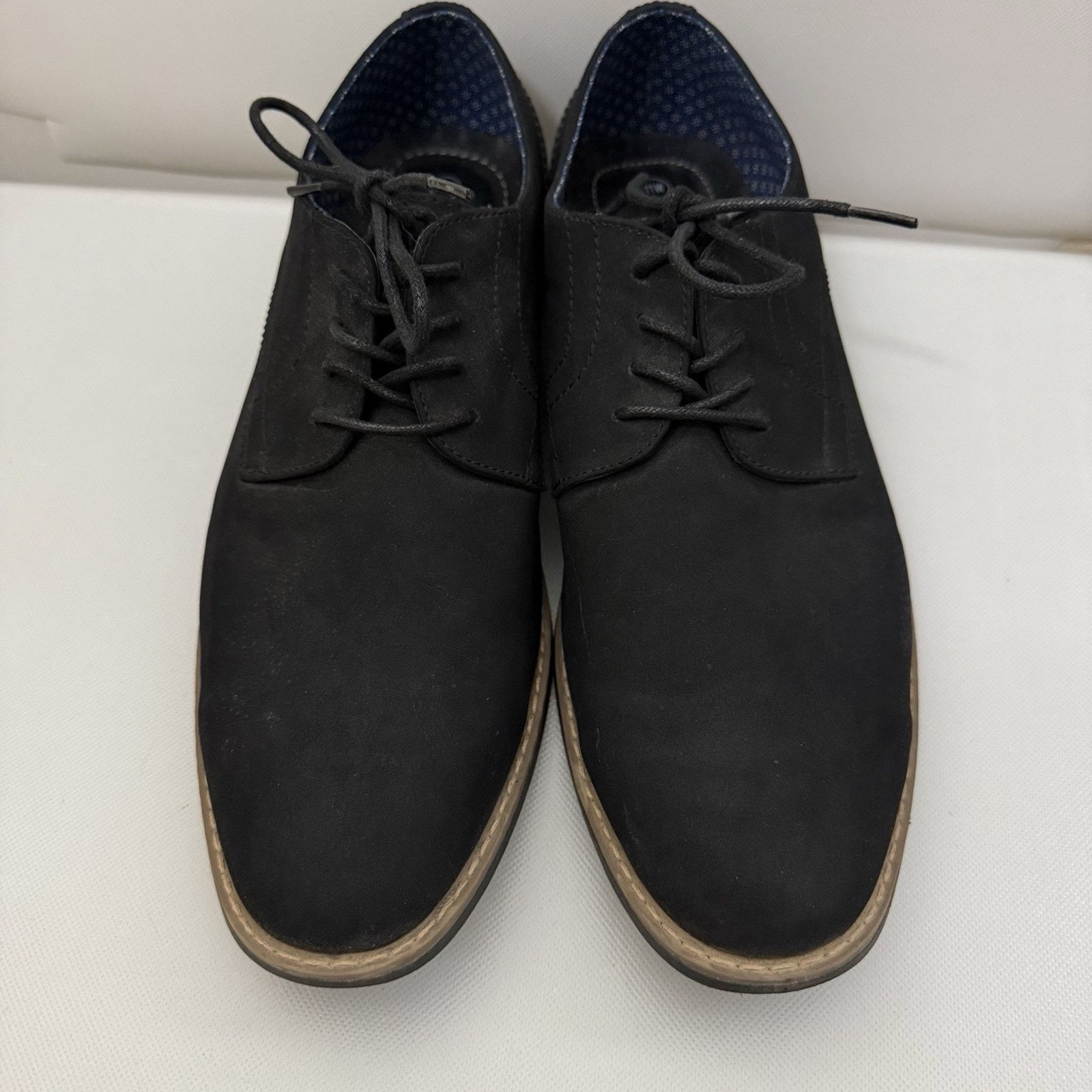 Perry Ellis Oxfords Mens 11w Black Dublin Lace Up Pointed Classic Office Size US 11 / EU 44 - 2 Thumbnail