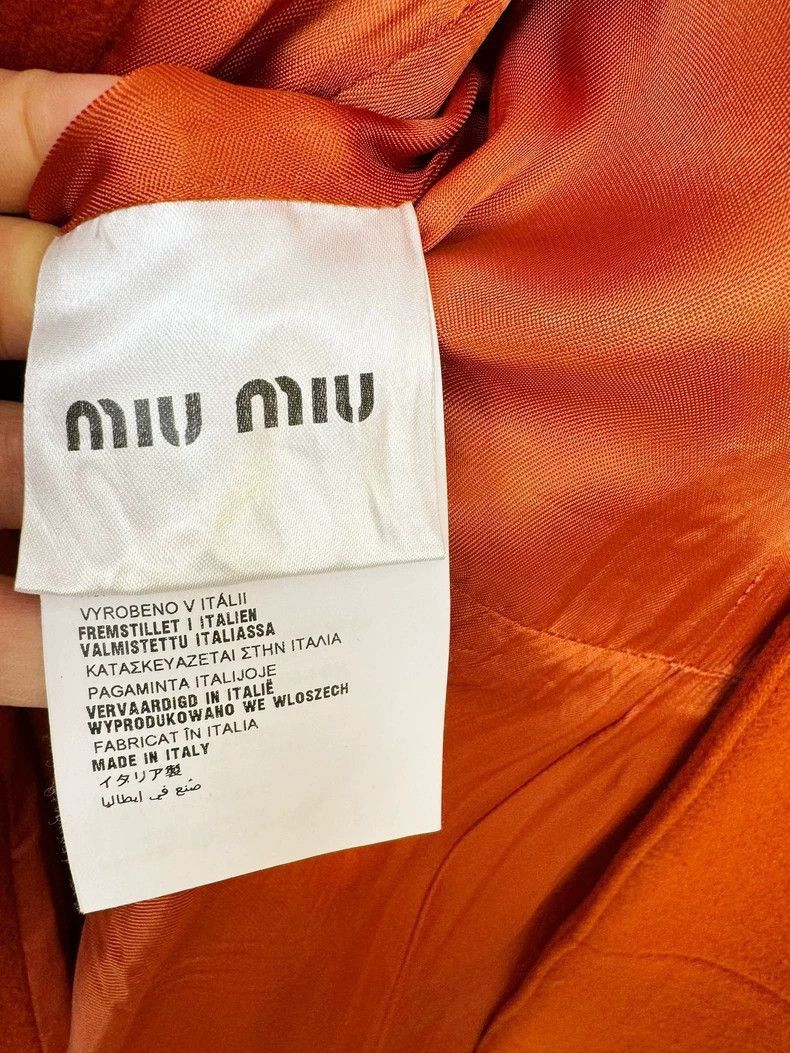 Prada Miumiu Wool Coat in Orange Color -2505 Size M / US 6-8 / IT 42-44 - 3 Thumbnail