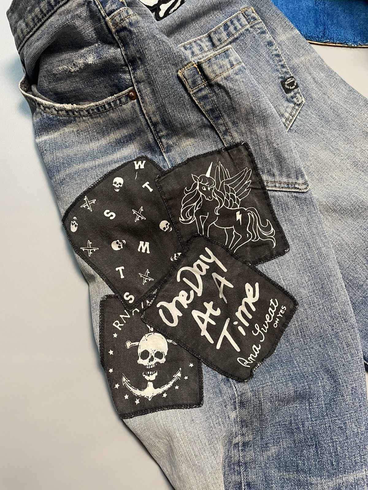 If Six Was Nine RNA Punk Skull Distressed Denim Size US 32 / EU 48 - 19 Thumbnail