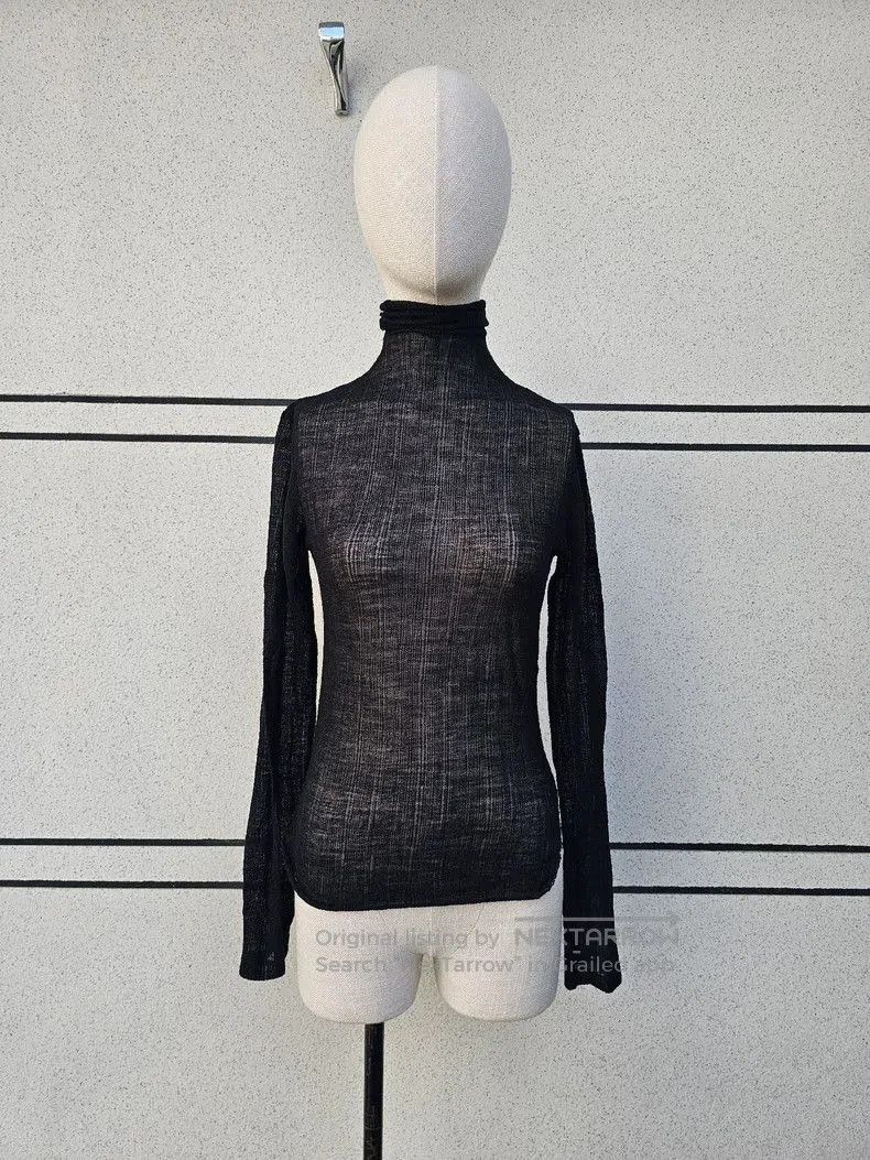 Ann Demeulemeester black long sleeve wool blend t-shirt Size US M / EU 48-50 / 2 - 1 Thumbnail
