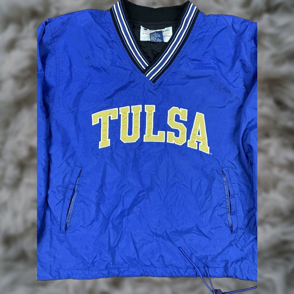 Champion VINTAGE Champion Nylon Windbreaker Tulsa Men’s M Blue Windbreaker Jacket Spring Fall Winter Mens Size US M / EU 48-50 / 2 - 1 Thumbnail