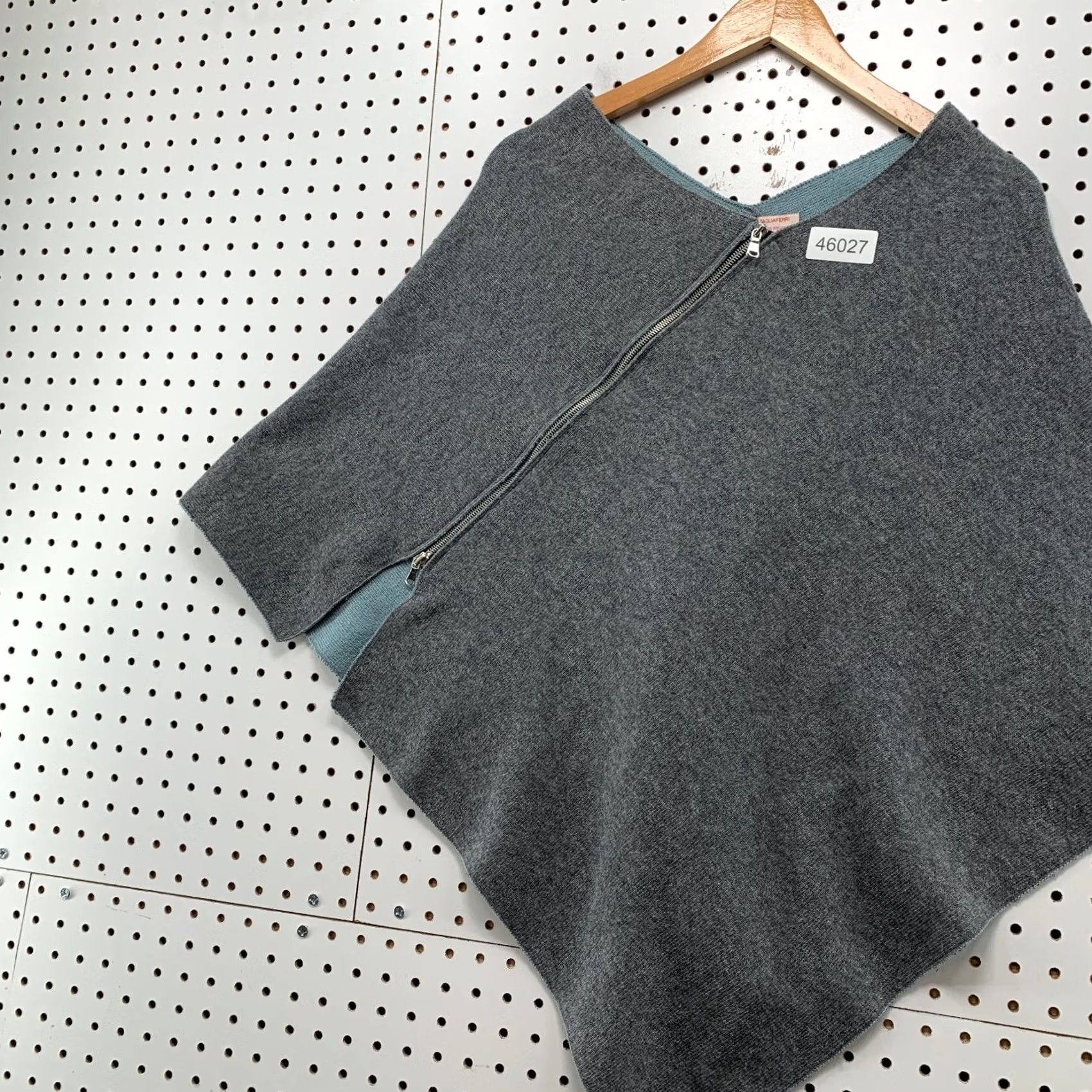 Vintage Nardi & Tagliaferri Italy Wool Sweater Poncho Womens One Size Gray Zipper Size ONE SIZE - 3 Thumbnail