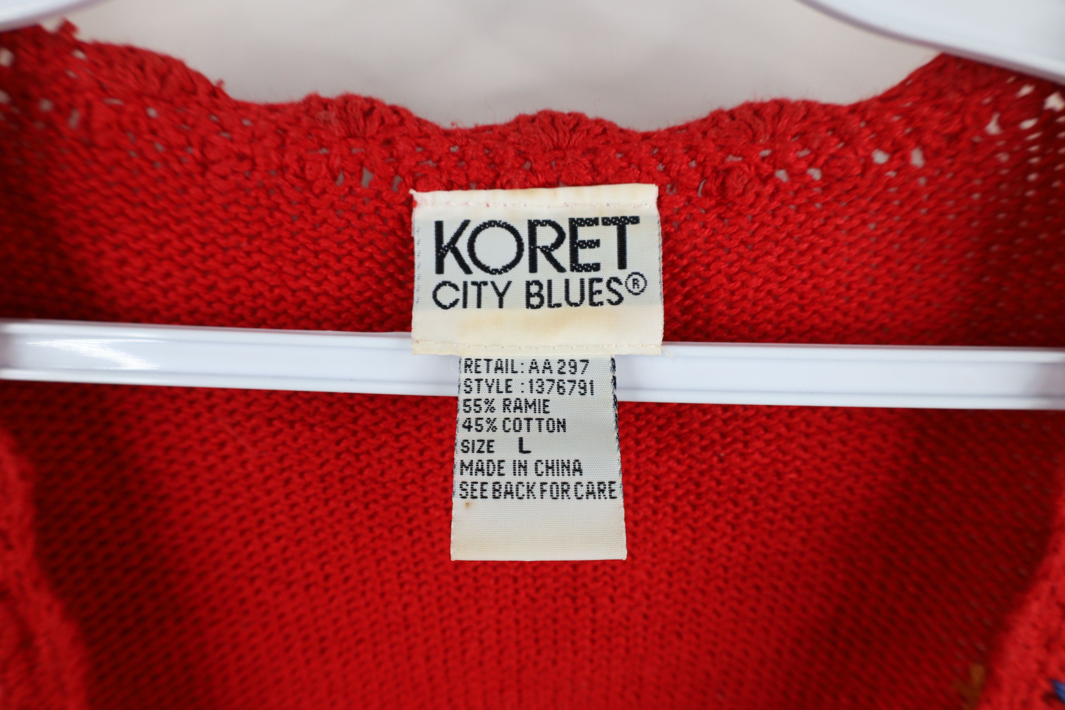 Vintage Vintage 90s Streetwear Flower Striped Sweater Vest Red Size L / US 10 / IT 46 - 6 Thumbnail