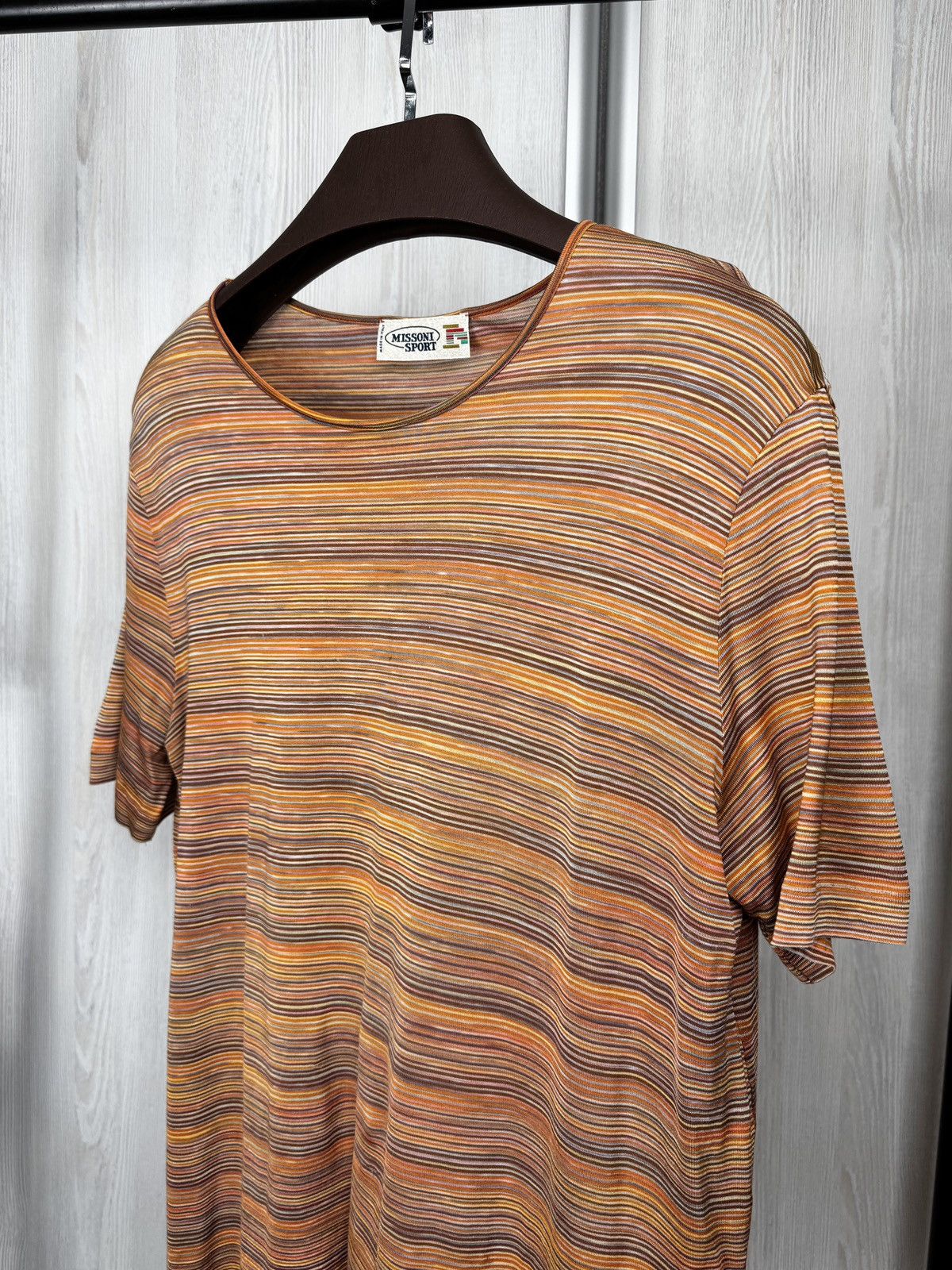 Missoni Missoni Sport Orange Striped Cotton Viscose SS tee shirt 48 Size XL / US 12-14 / IT 48-50 - 4 Thumbnail