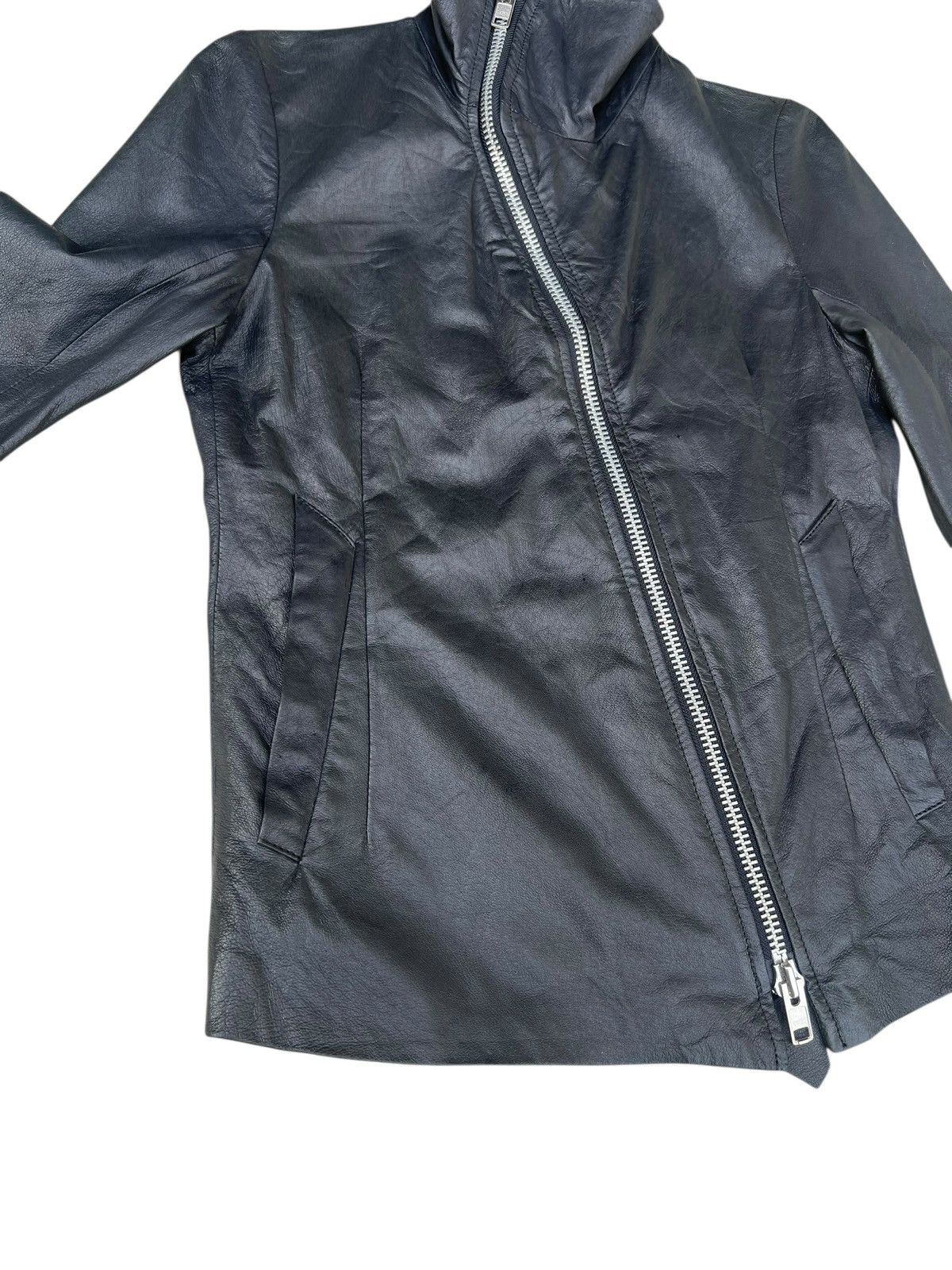 Ekam EKAM Distressed Pigskin Leather Asymmetrical Jacket Size US S / EU 44-46 / 1 - 6 Thumbnail