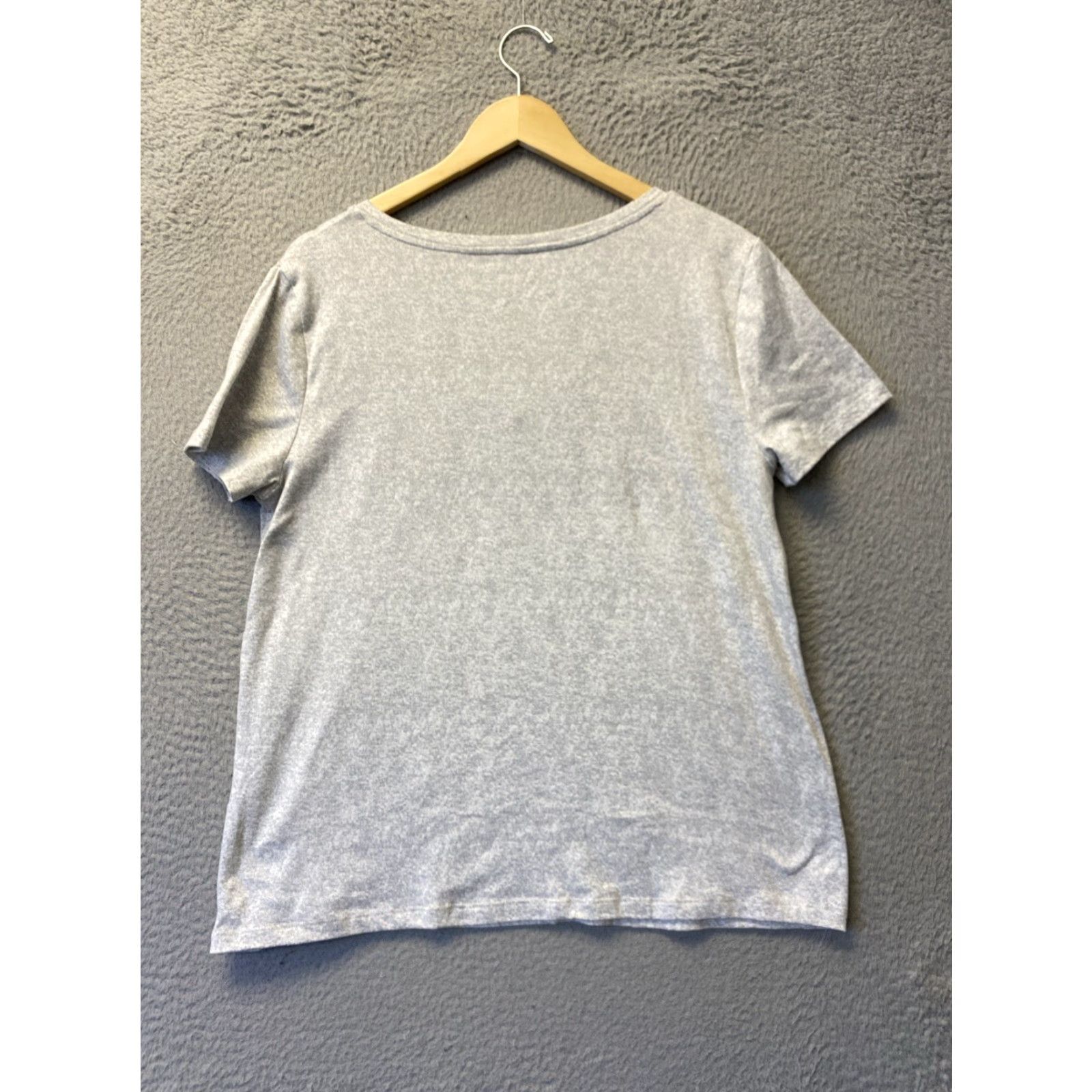 Eddie Bauer Eddie Bauer T Shirt Womens L Cotton Short Sleeve Vneck Heather Gray /136-2 Size L / US 10 / IT 46 - 6 Thumbnail