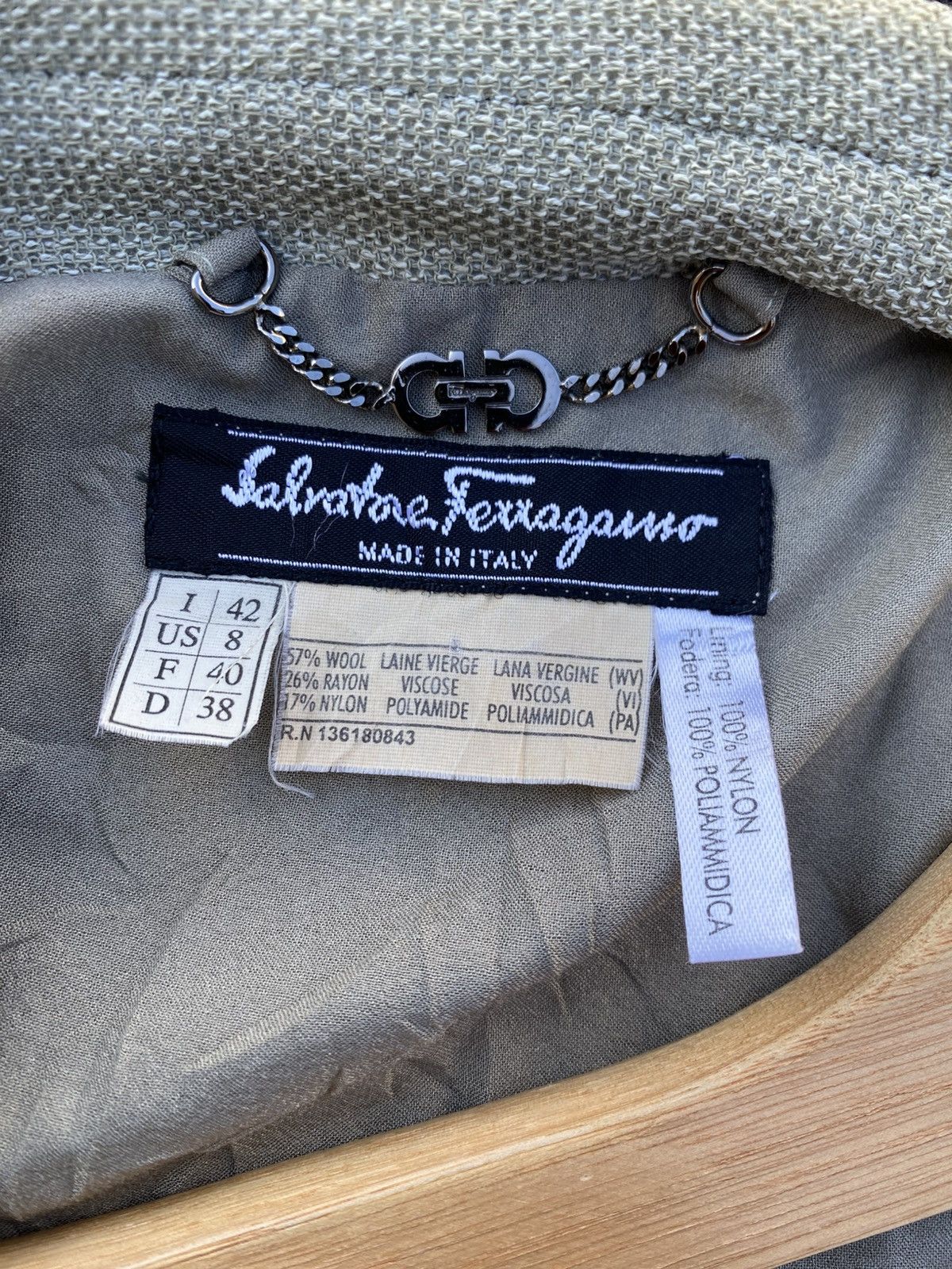 Salvatore Ferragamo Vintage 90s Salvatore Ferragamo Classic Collar Wool Coat Size 34R - 11 Thumbnail