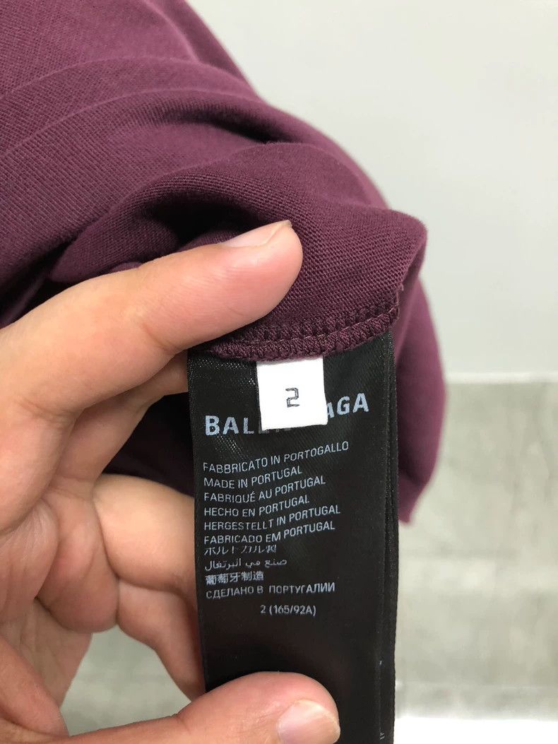 Balenciaga Balenciaga Tape Type Tape Logo Short Sleeve T-Shirt, Burgu Size US M / EU 48-50 / 2 - 6 Thumbnail