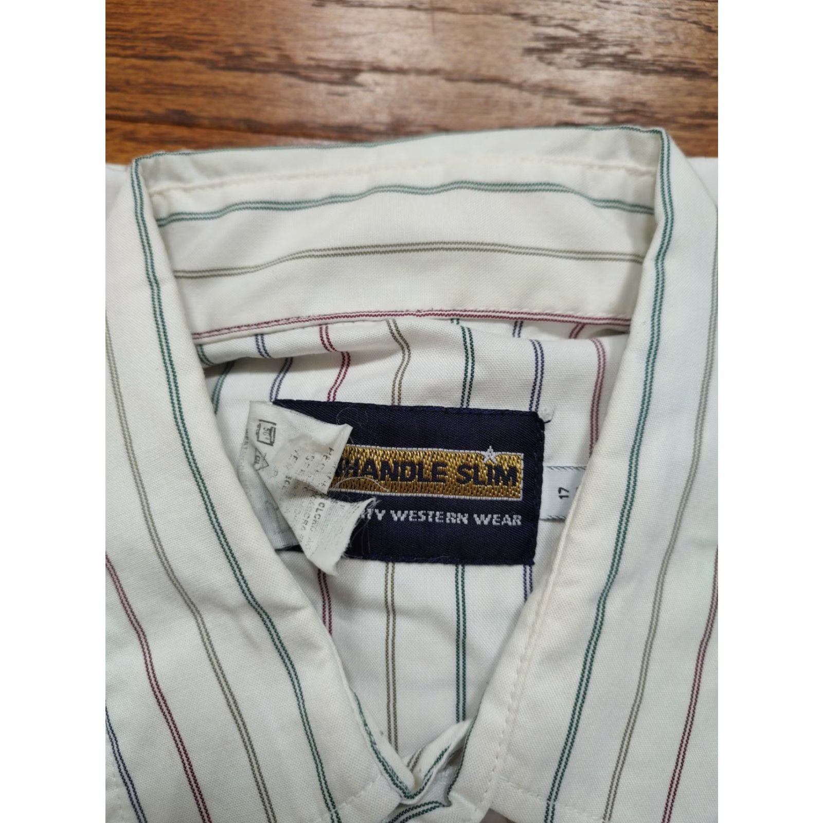 Vintage VINTAGE Panhandle Slim Shirt Mens 17 X 35 White Striped Pearl Snap Western Cowboy Shirt Mens 17 X 35 White Striped Pearl Snap Western Cowboy Size US XL / EU 56 / 4 - 4 Thumbnail
